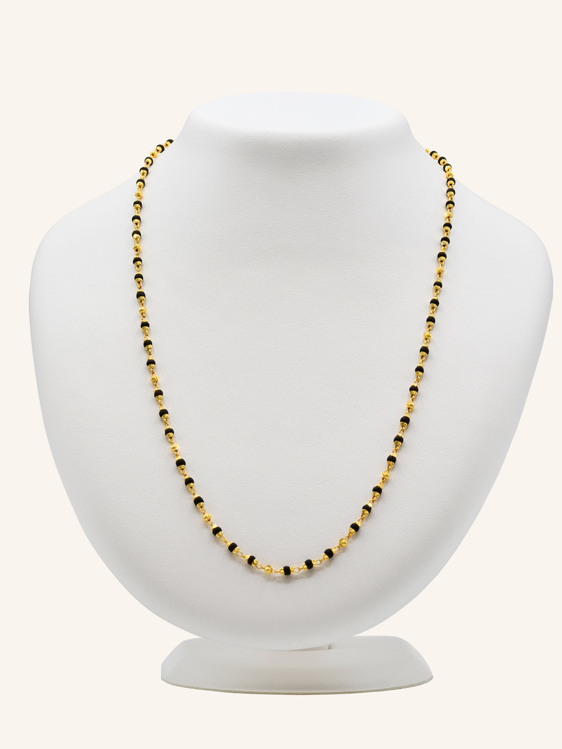 22ct Gold Black Bead Fancy Chain 9.84 GMS - Roop Darshan