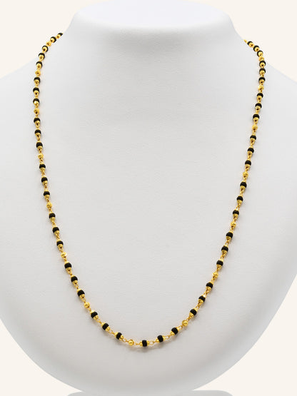 22ct Gold Black Bead Fancy Chain - Roop Darshan