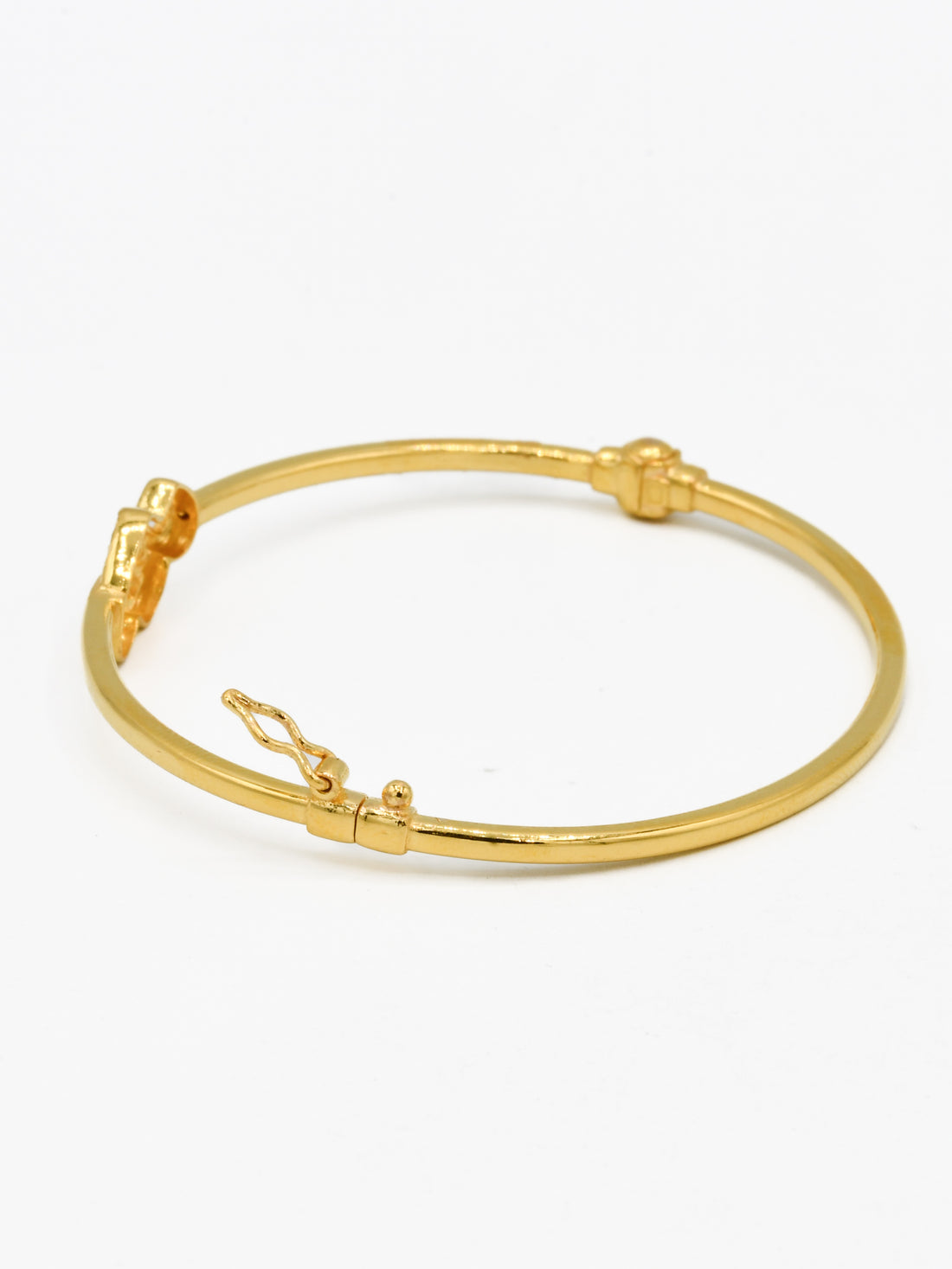 22ct Gold Heart 1 Piece Ladies Bangle