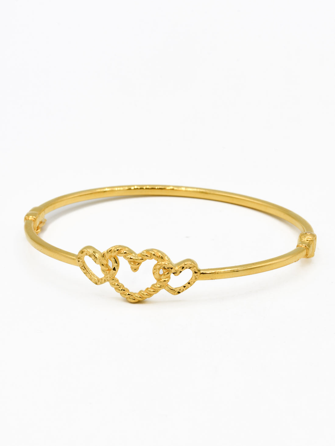 22ct Gold Heart 1 Piece Ladies Bangle