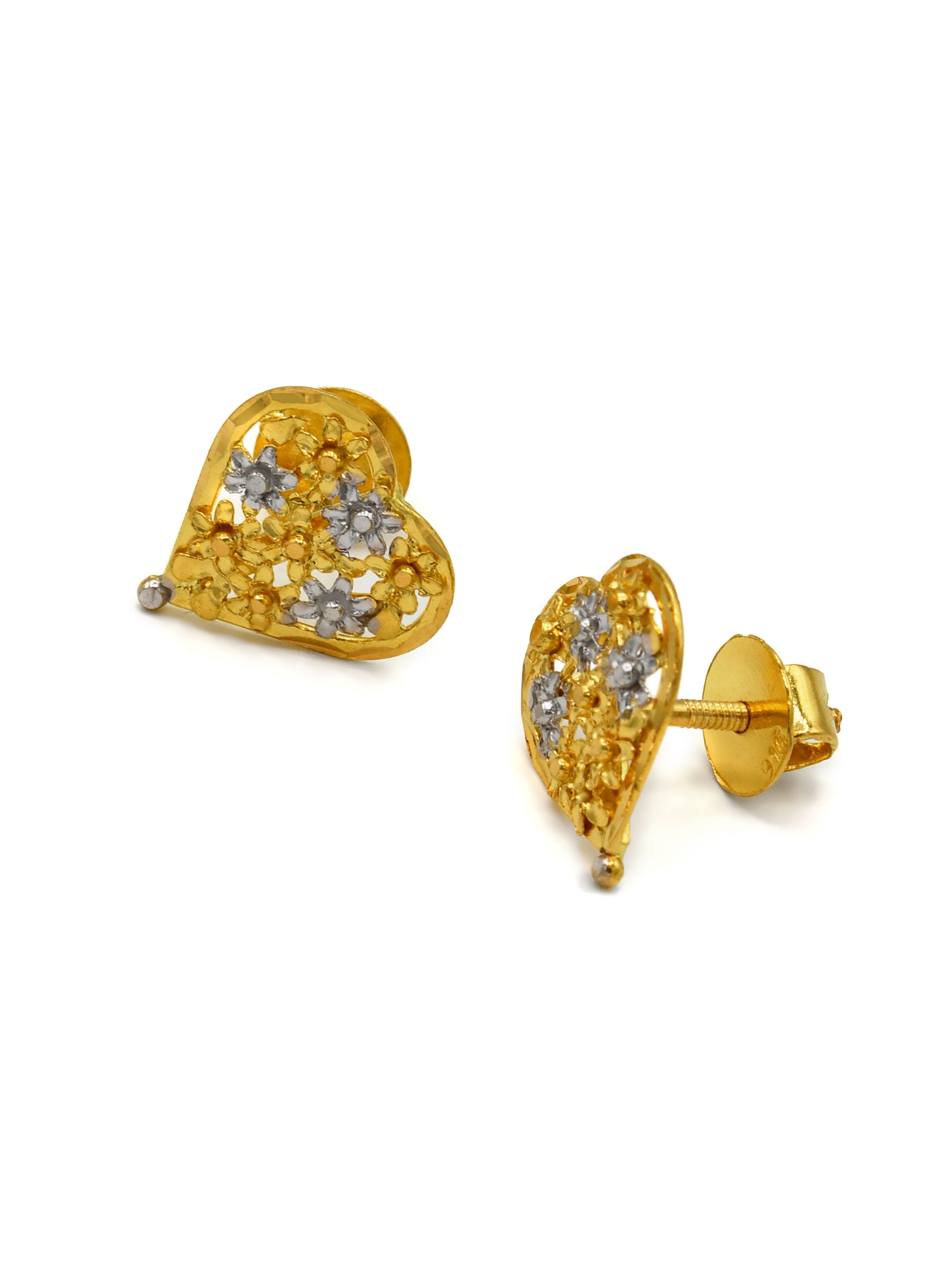 22ct Gold Two Tone Heart Pendant Set - Roop Darshan
