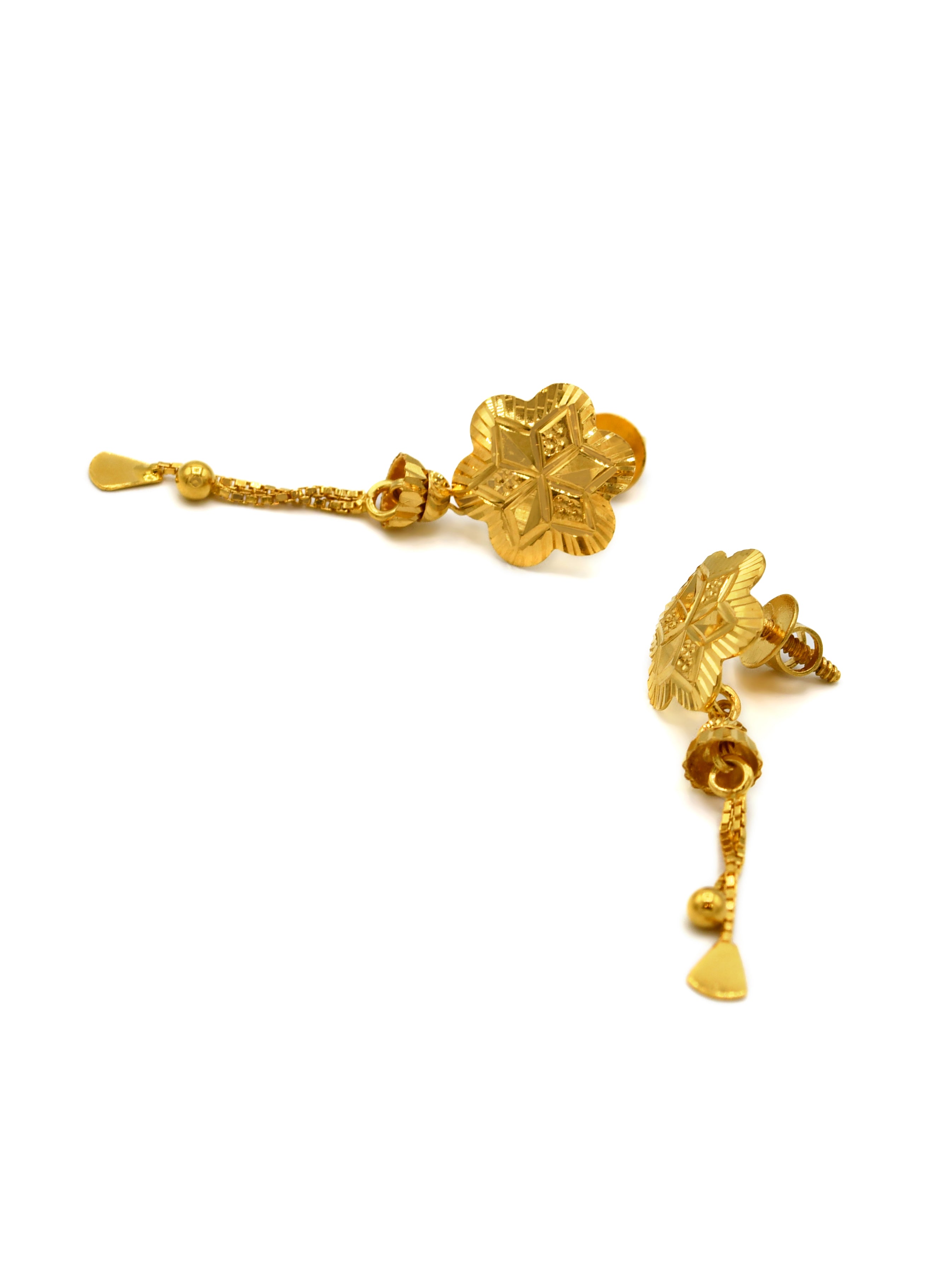 22ct Gold Flower Pendant Set