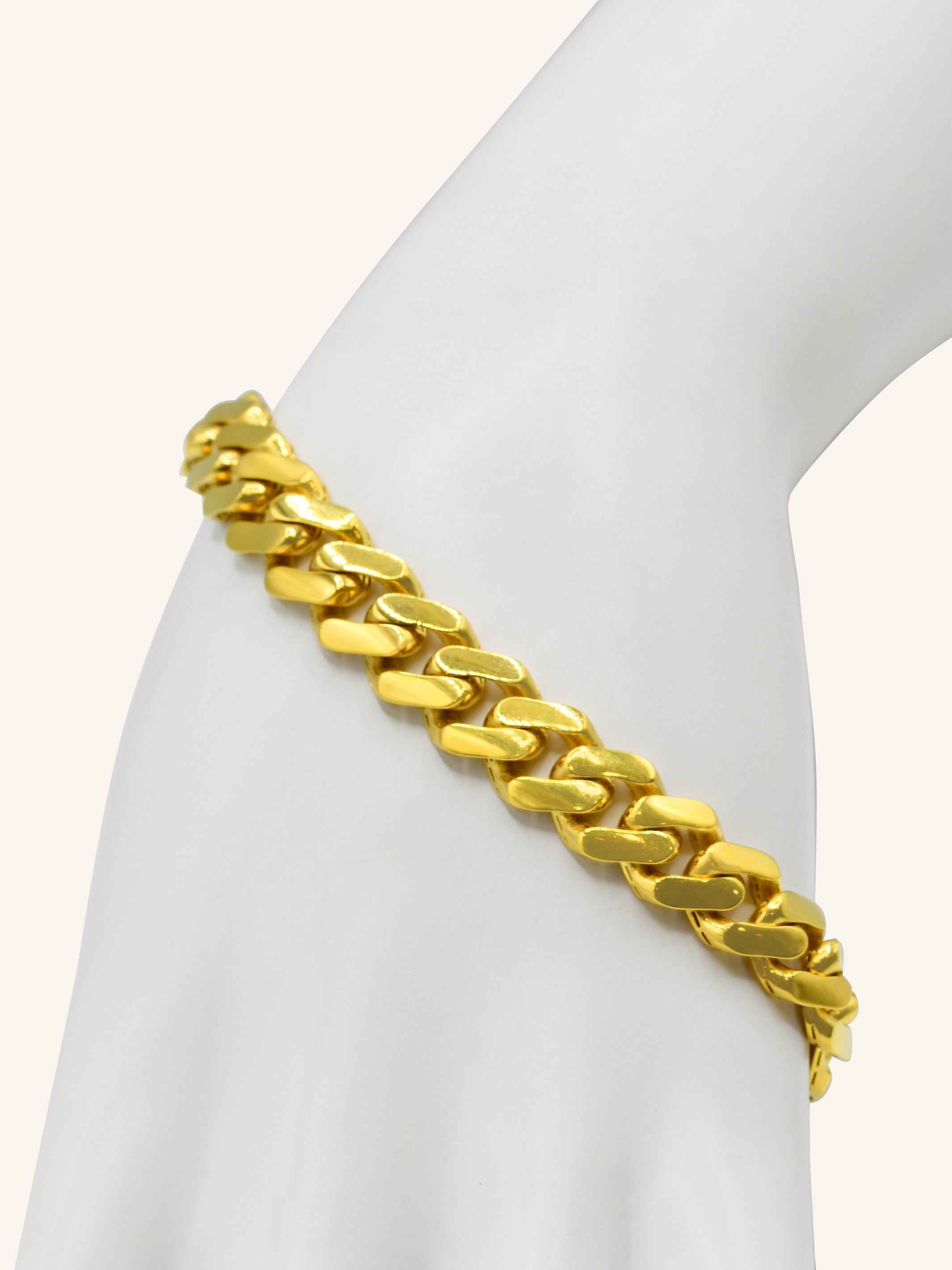 22ct Gold Hollow Curb Monaca Bracelet - Roop Darshan