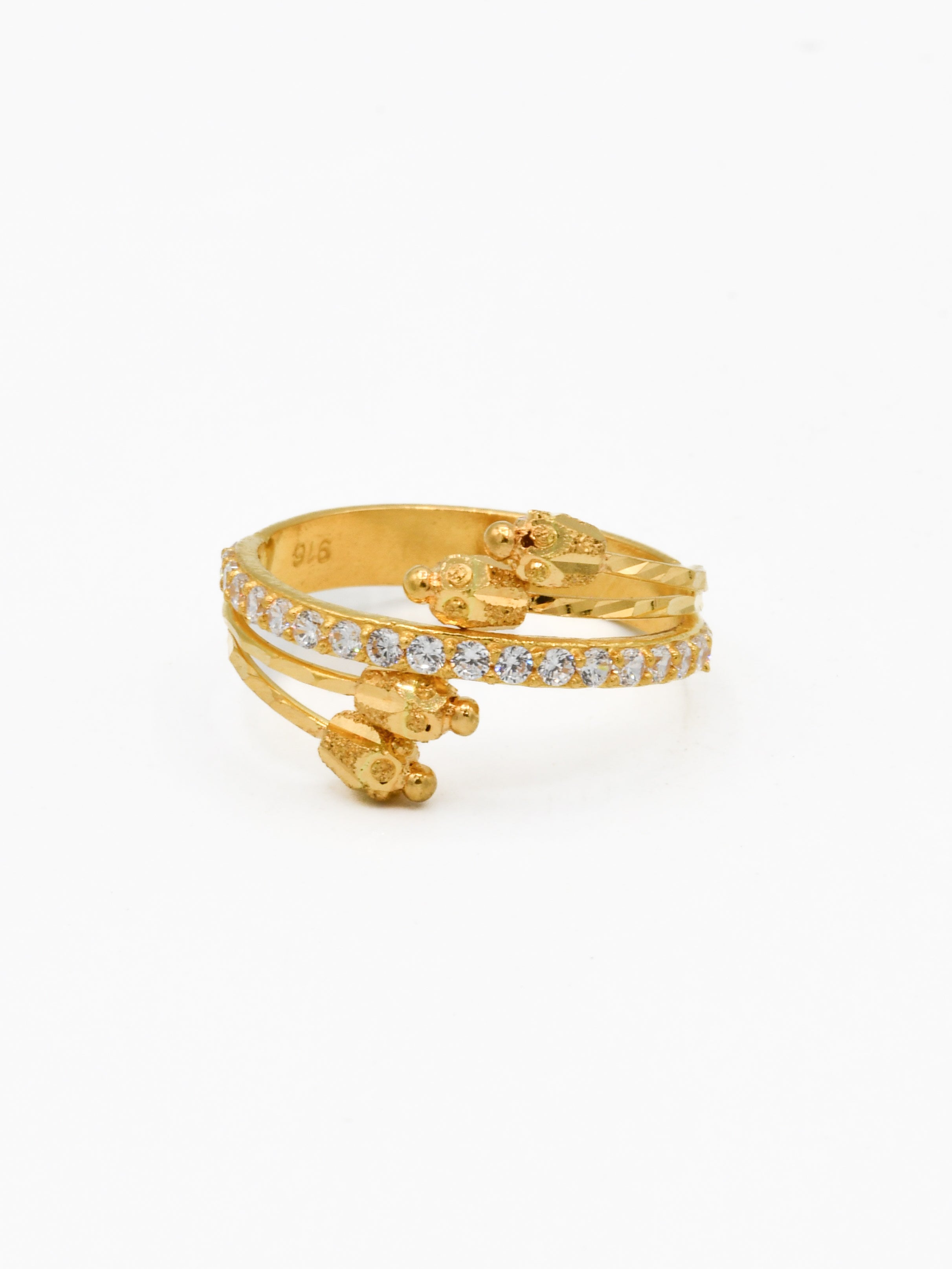 22ct Gold CZ Ladies Ring