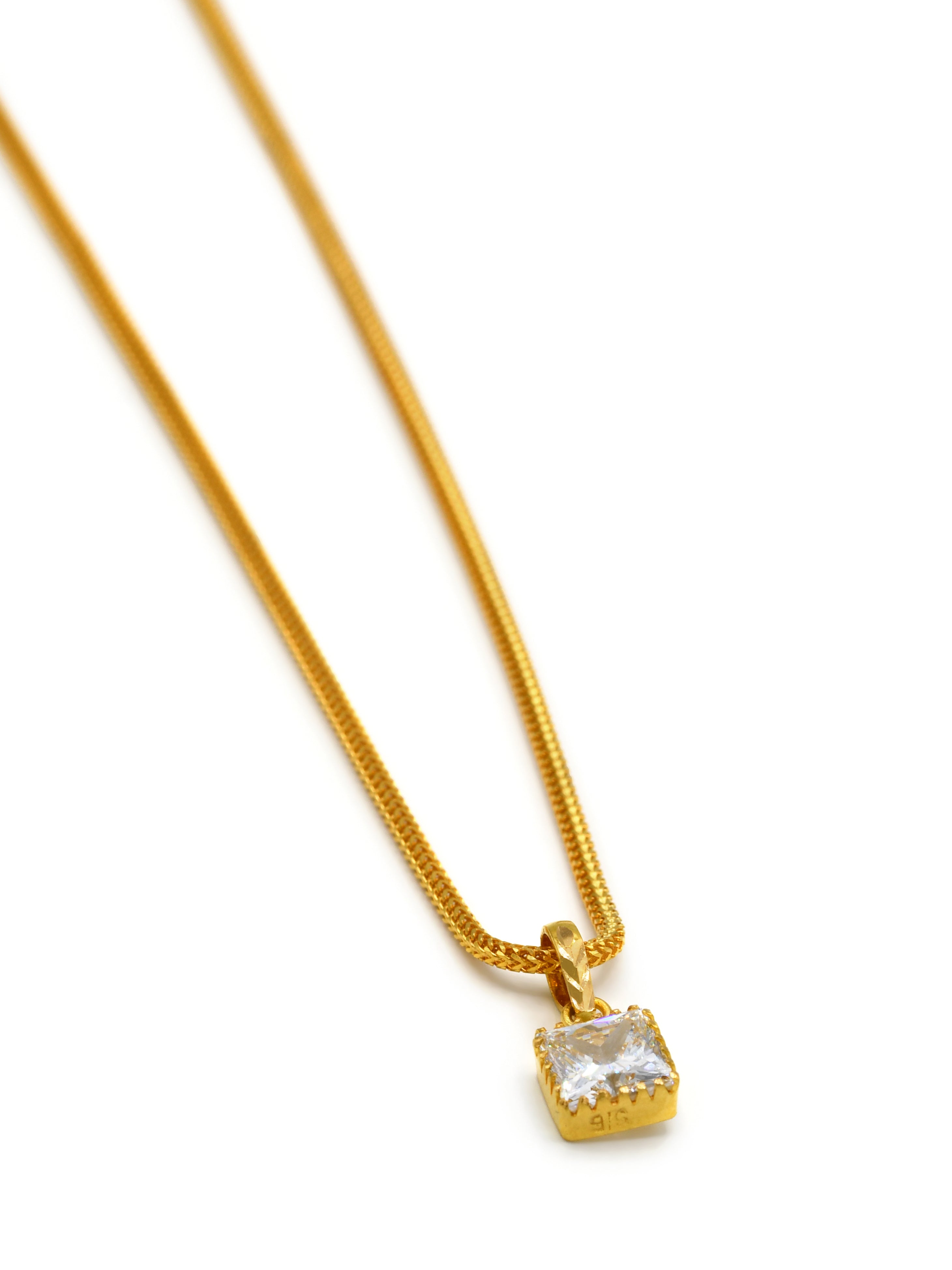 22ct Gold CZ Pendant Set - Roop Darshan