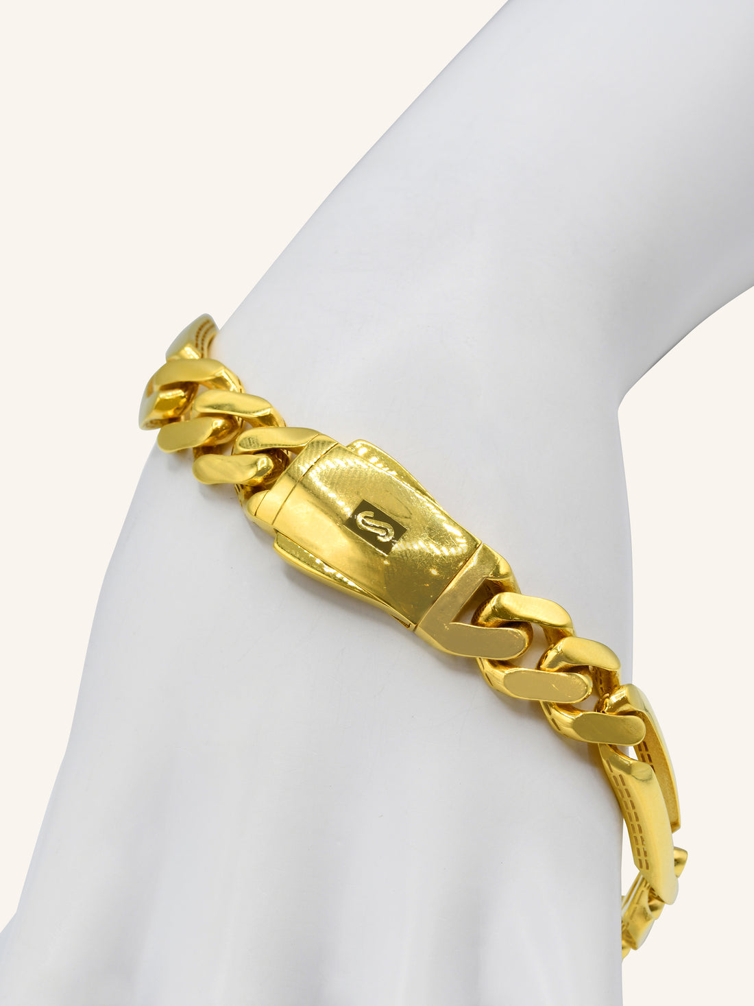 22ct Gold Hollow Figaro Monaco Bracelet