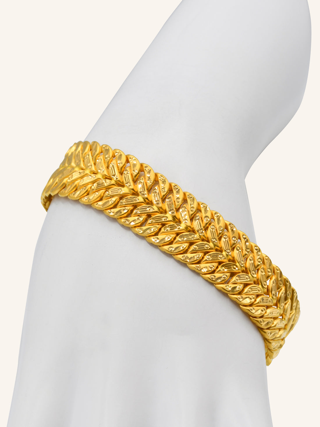 22Ct Gold Hollow Mens Bracelet - Roop Darshan