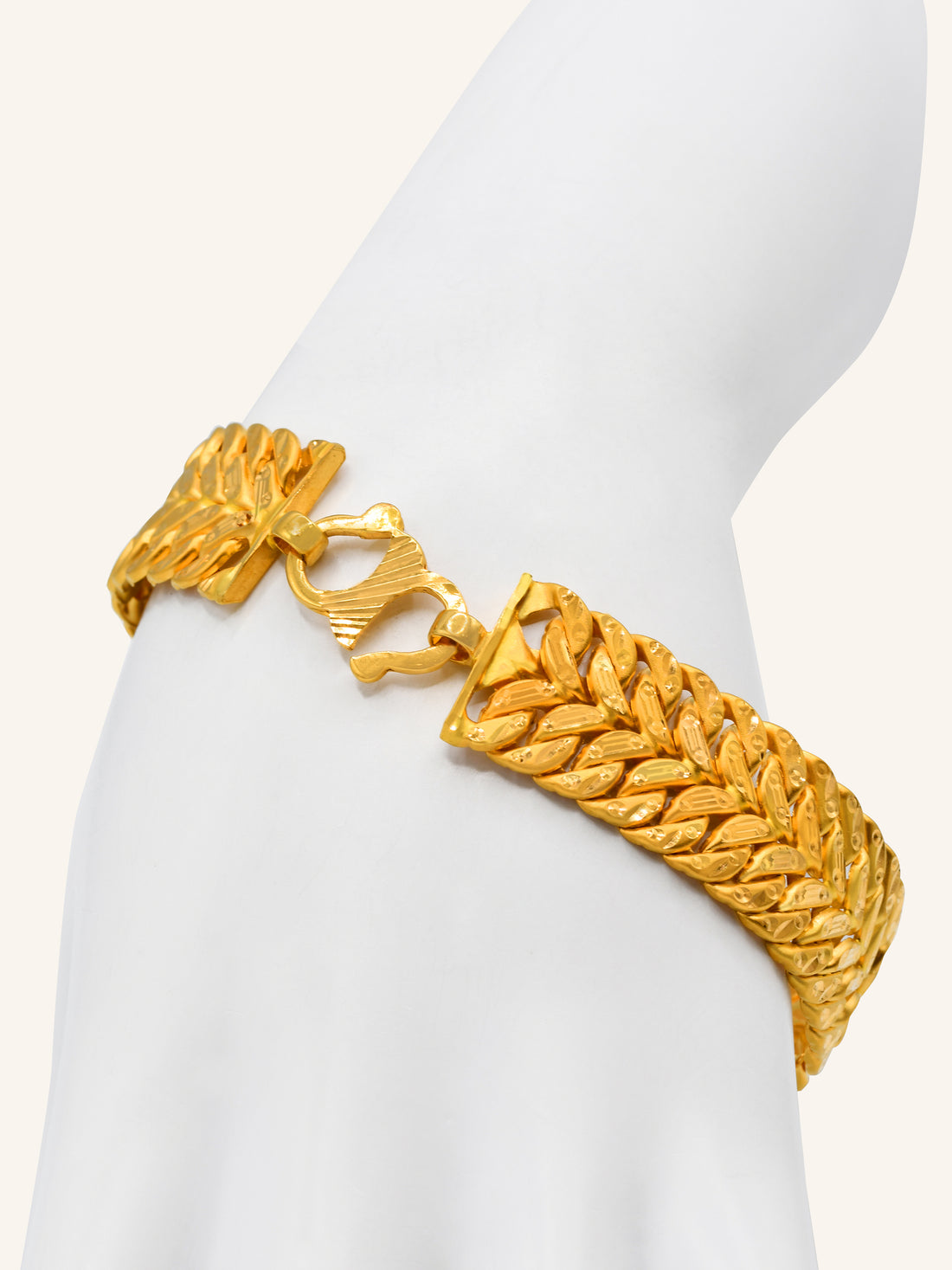 22Ct Gold Hollow Mens Bracelet - Roop Darshan