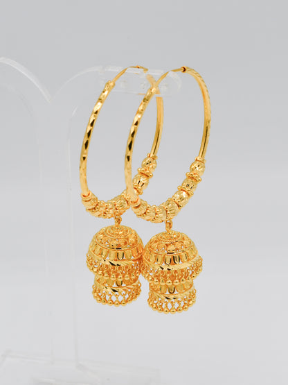 22ct Gold Ball Jhumki Bali