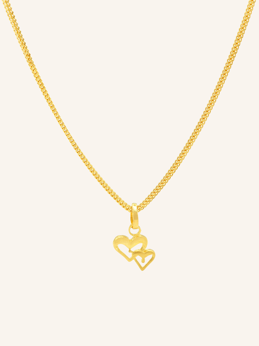 22ct Gold Double Heart Pendant 0.90 GMS - Roop Darshan
