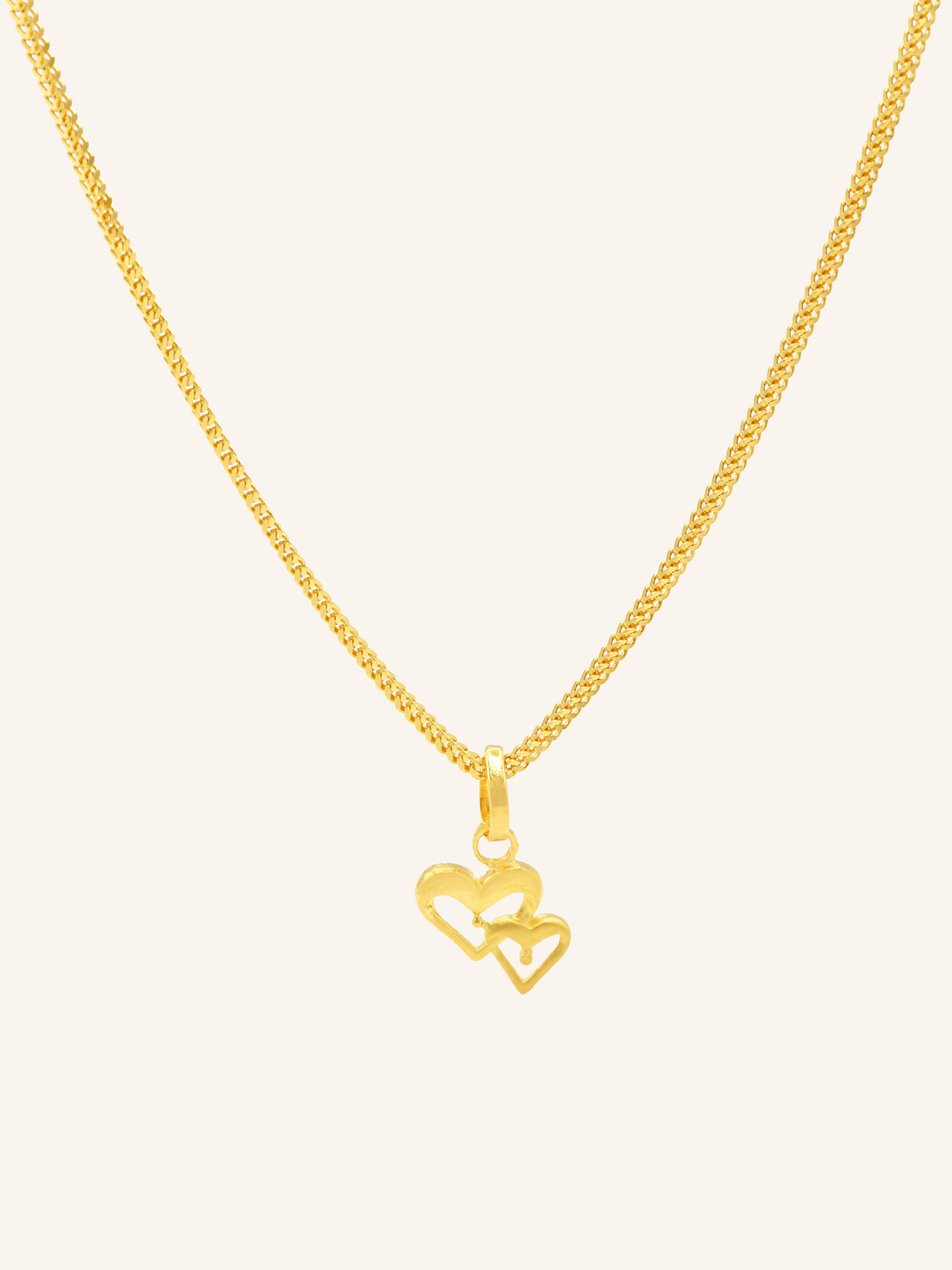 22ct Gold Double Heart Pendant 0.90 GMS - Roop Darshan