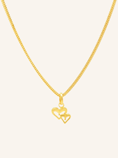 22ct Gold Double Heart Pendant 0.90 GMS - Roop Darshan