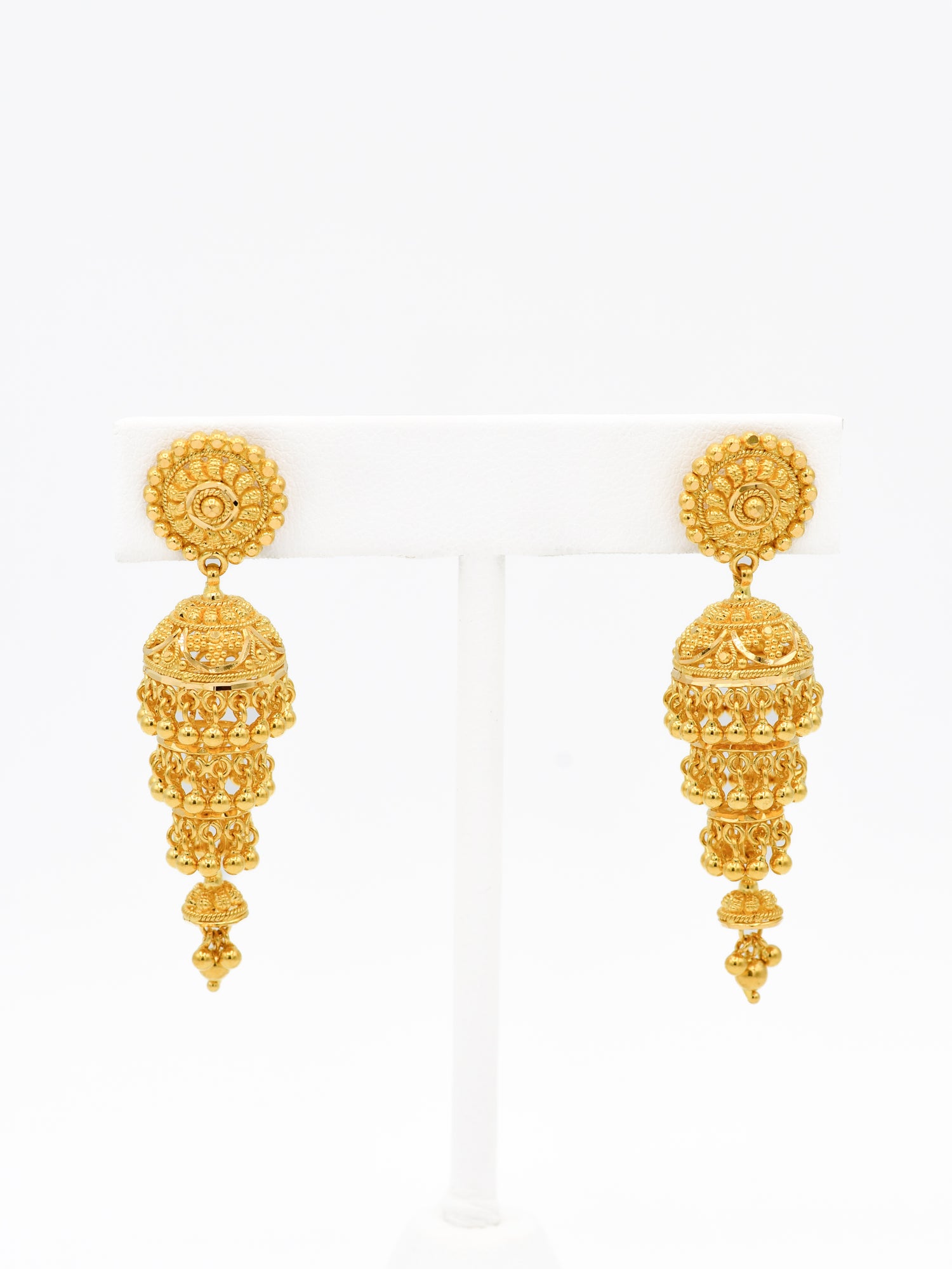 22ct Gold Jhumki 4 Layer Earrings