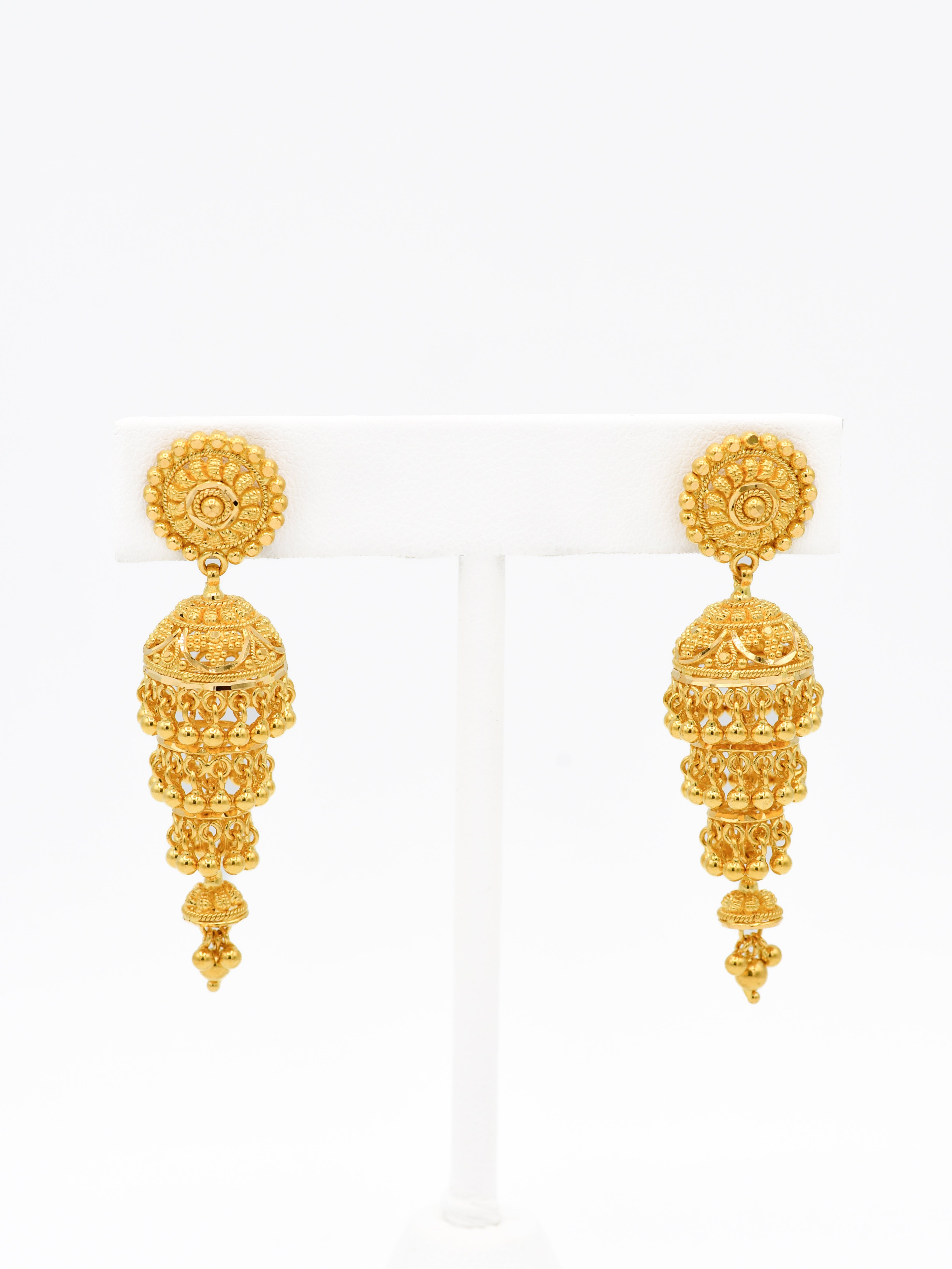 22ct Gold Jhumki 4 Layer Earrings