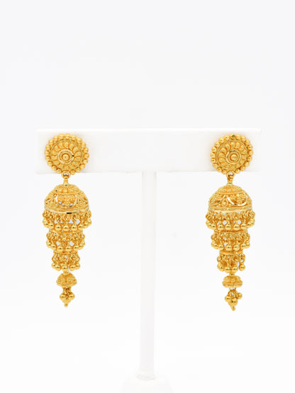 22ct Gold Jhumki 4 Layer Earrings