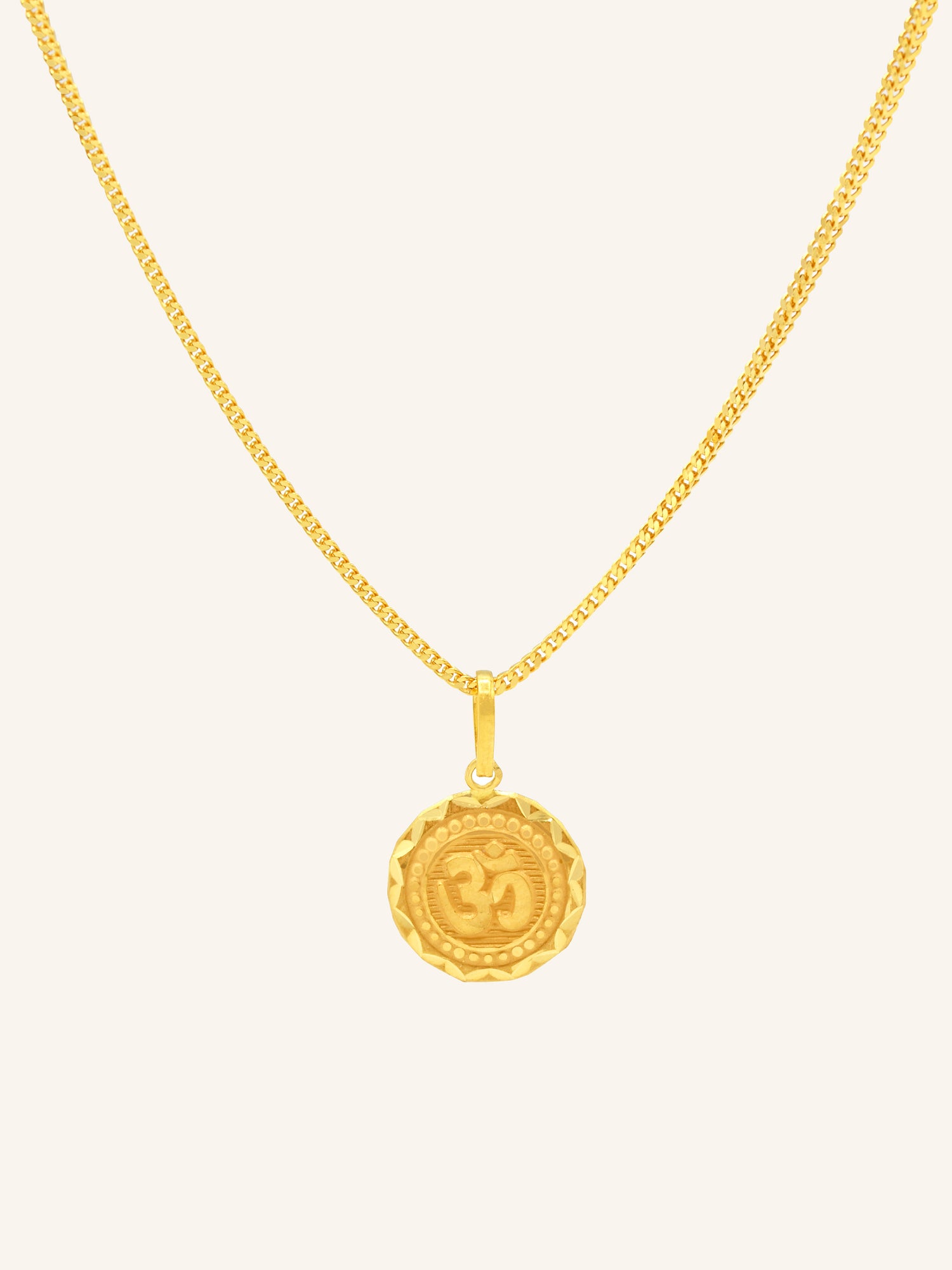 22ct Gold OM Round Pendant 0.76 GMS - Roop Darshan