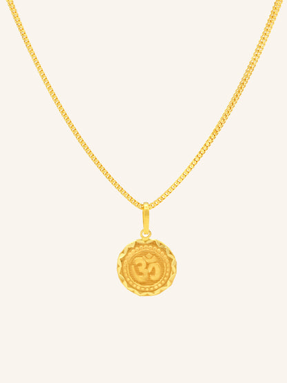 22ct Gold OM Round Pendant 0.76 GMS - Roop Darshan