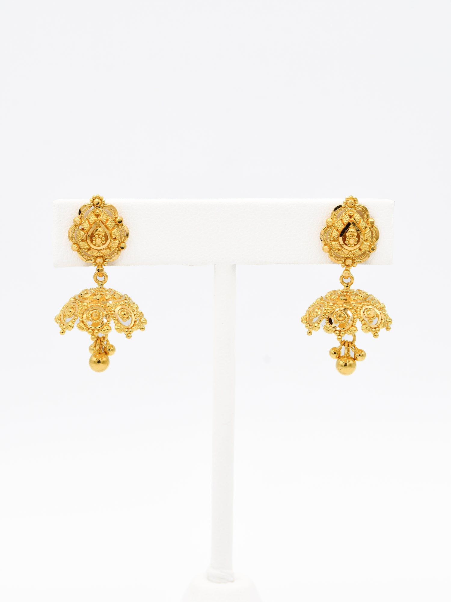 22ct Gold Jhumki Earrings - Roop Darshan