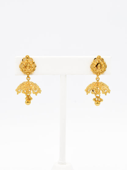 22ct Gold Jhumki Earrings - Roop Darshan