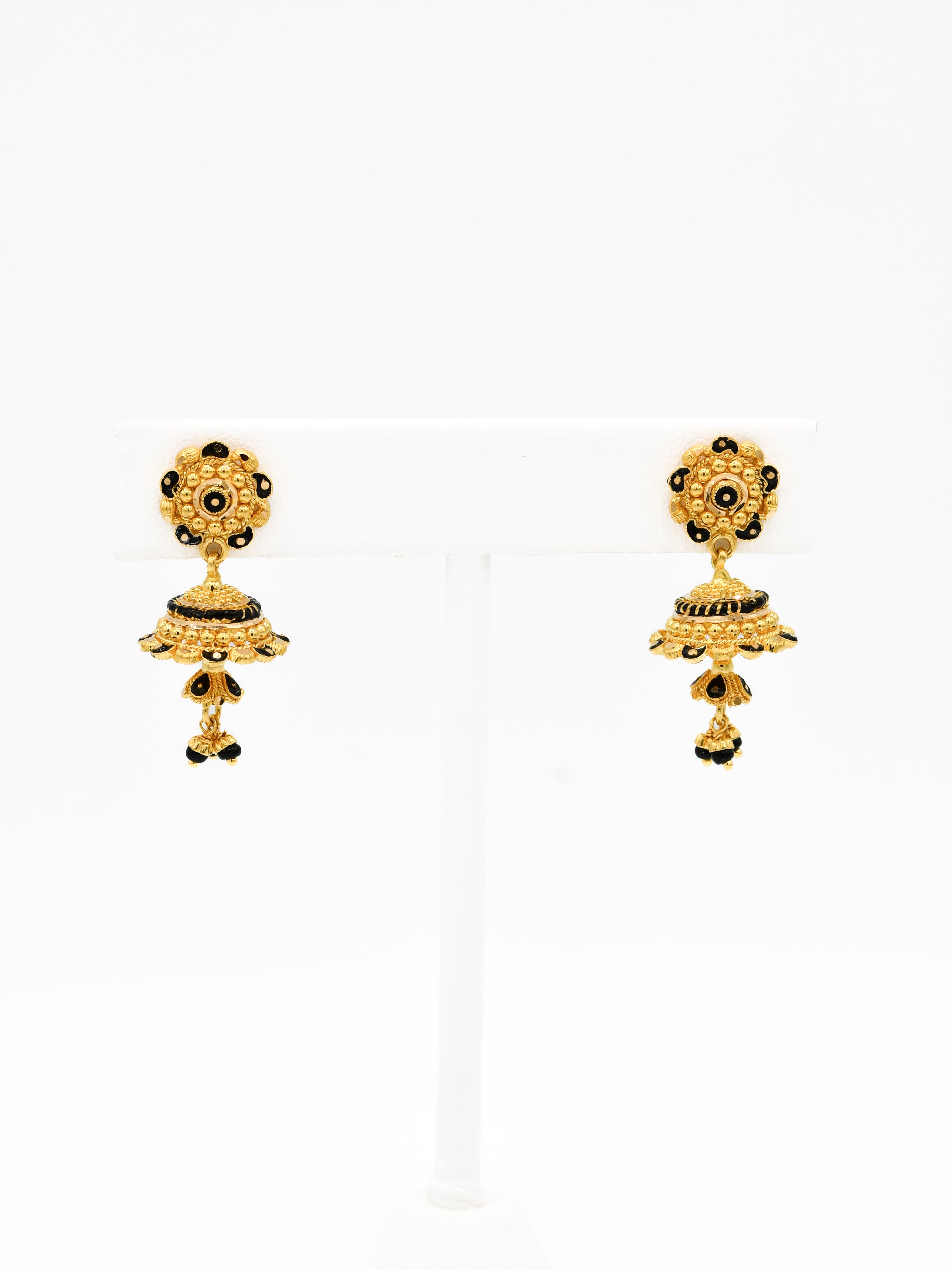 22ct Gold Mina Jhumki Earrings - Roop Darshan