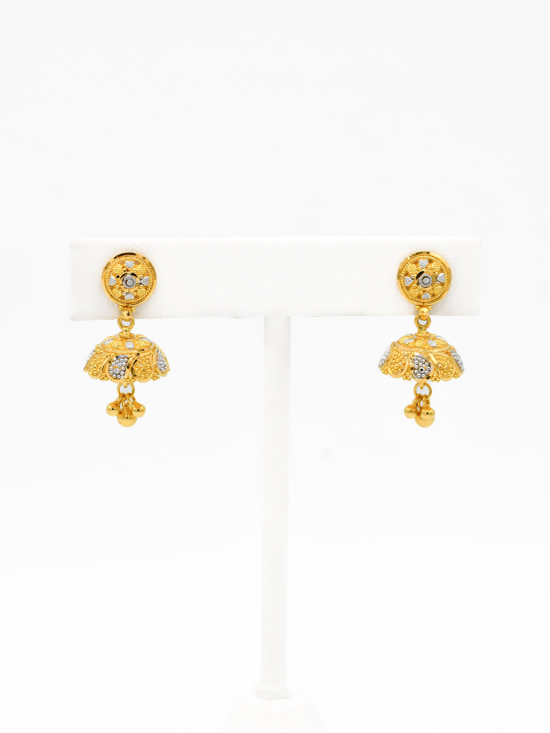 22ct Gold Two Tone Jhumki Earrings