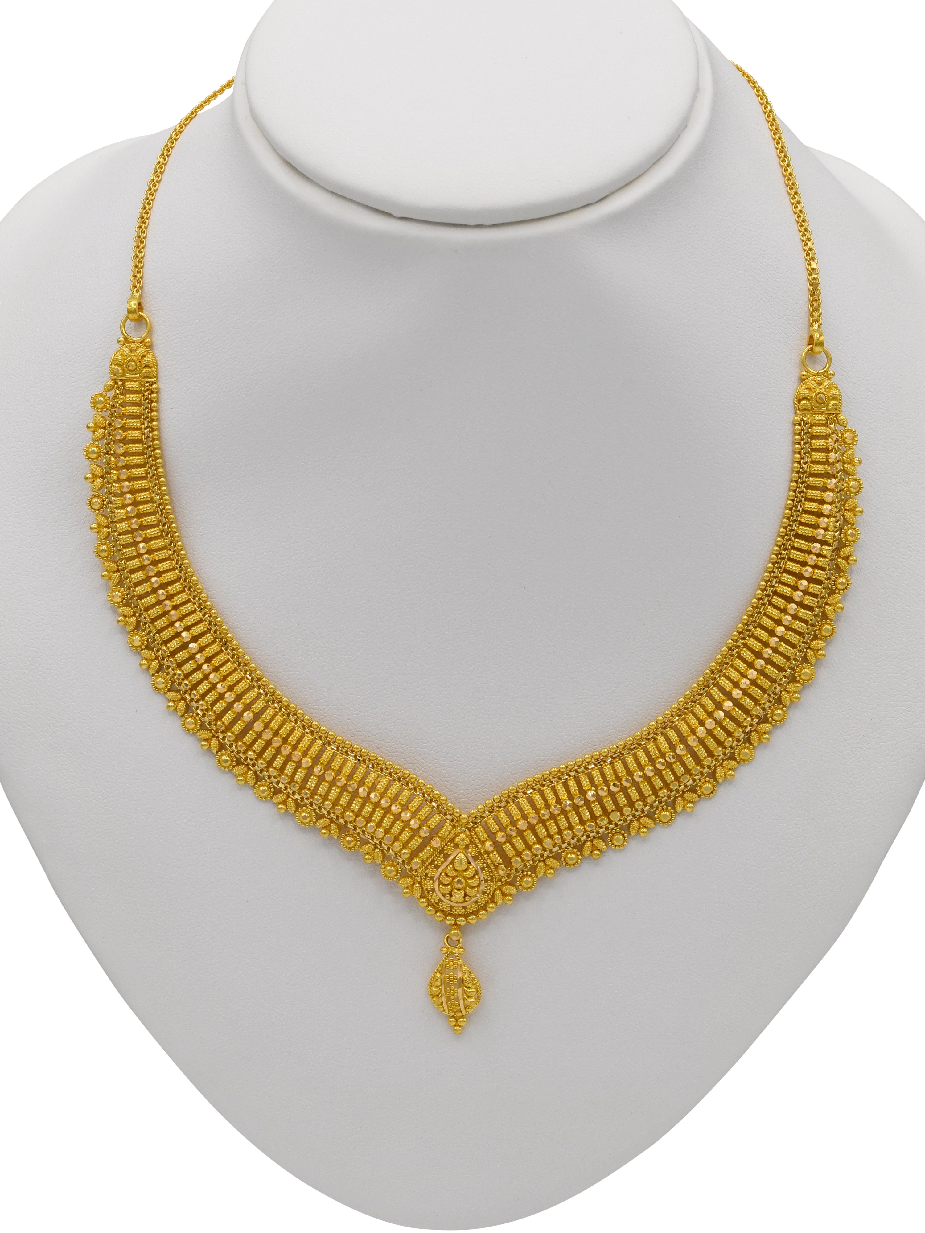 22ct Gold Necklace Set - Roop Darshan