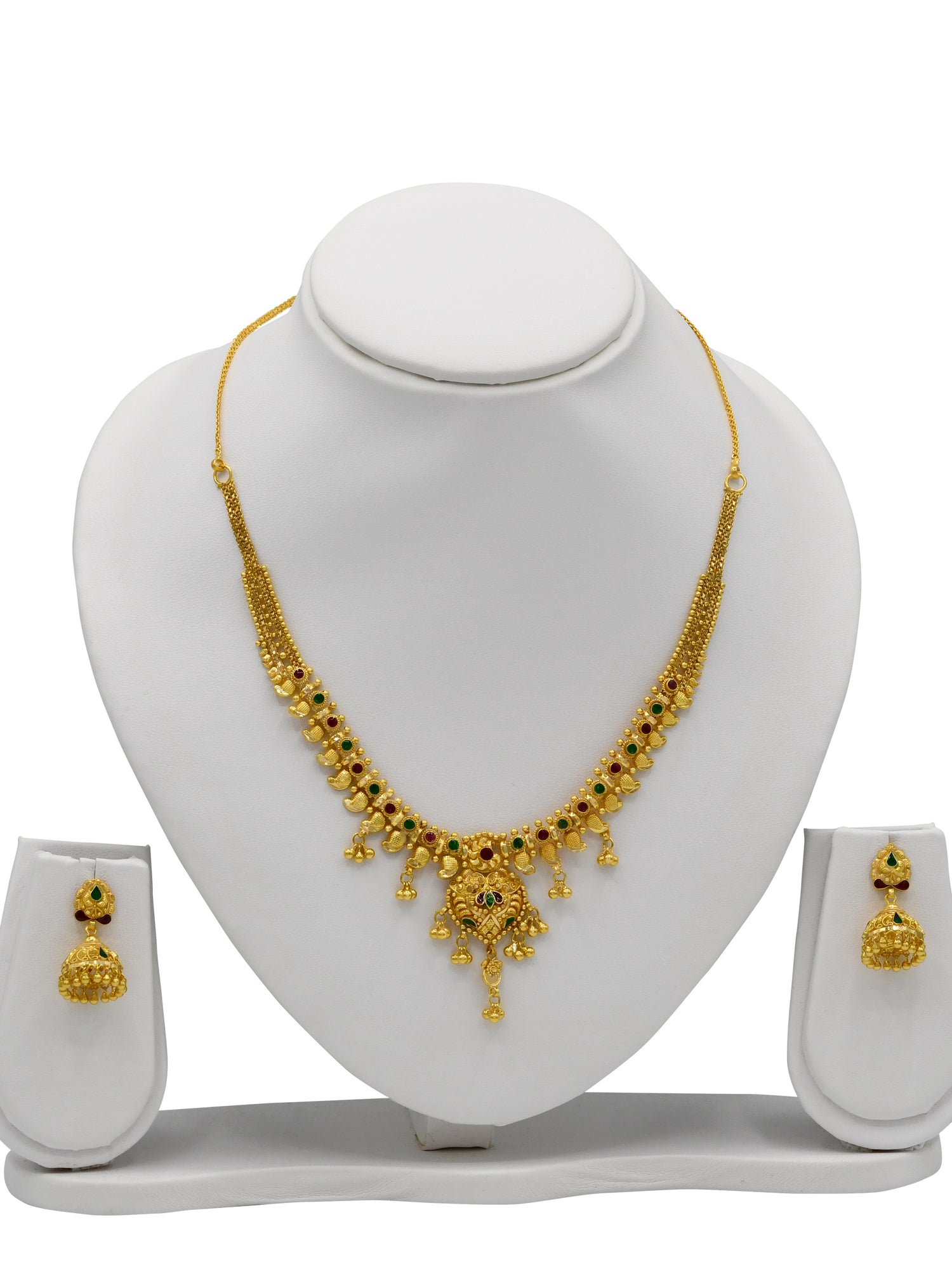 22ct Gold Minakari Necklace Set