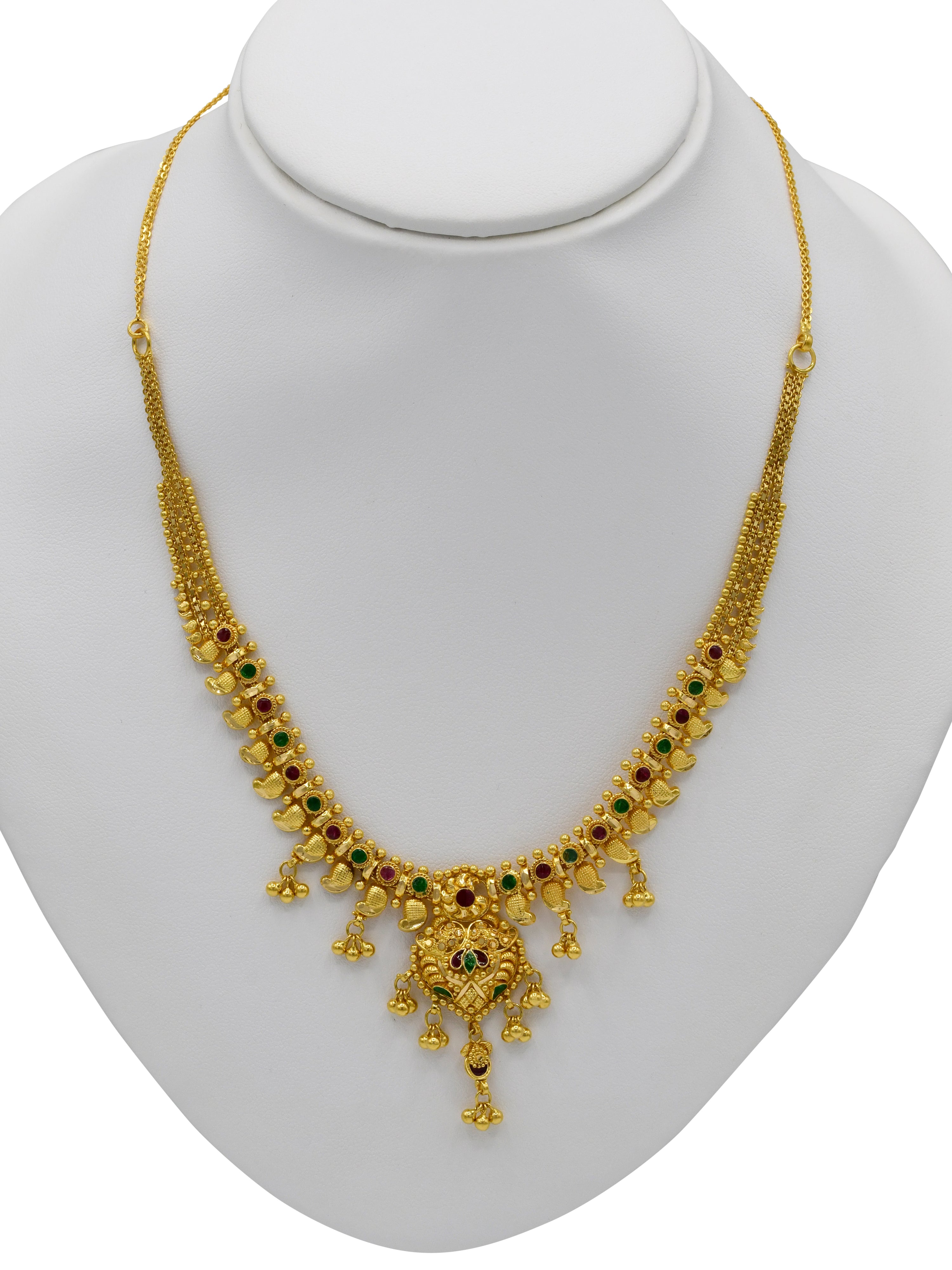 22ct Gold Minakari Necklace Set - Roop Darshan