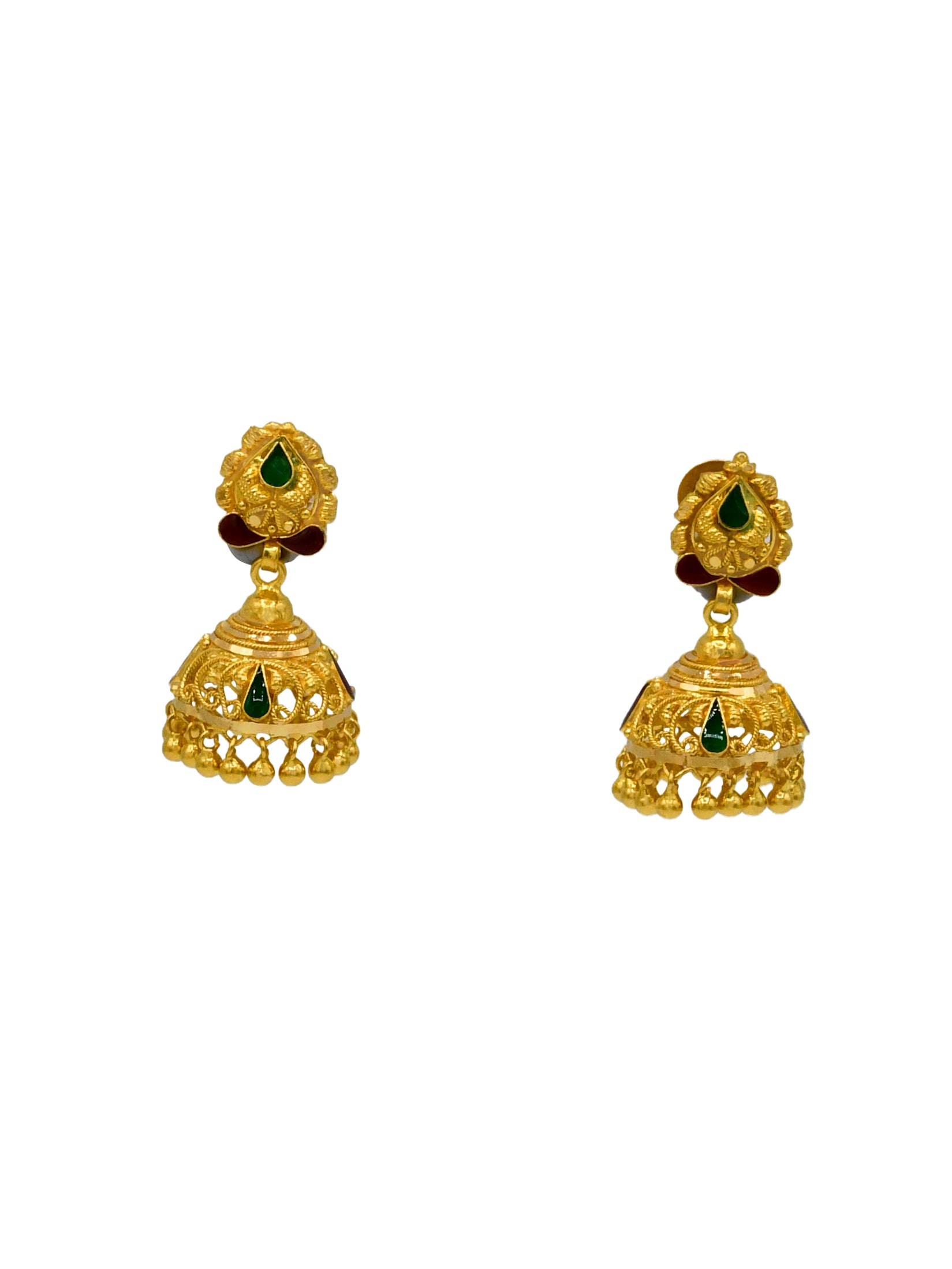 22ct Gold Minakari Necklace Set - Roop Darshan