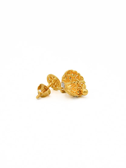 22ct Gold Two Tone Jhumki Earrings