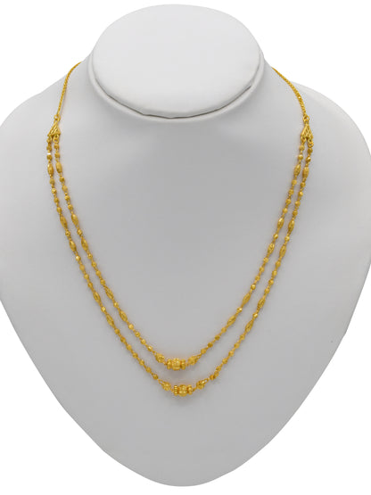 22ct Gold Ball 2 Row Necklace Set