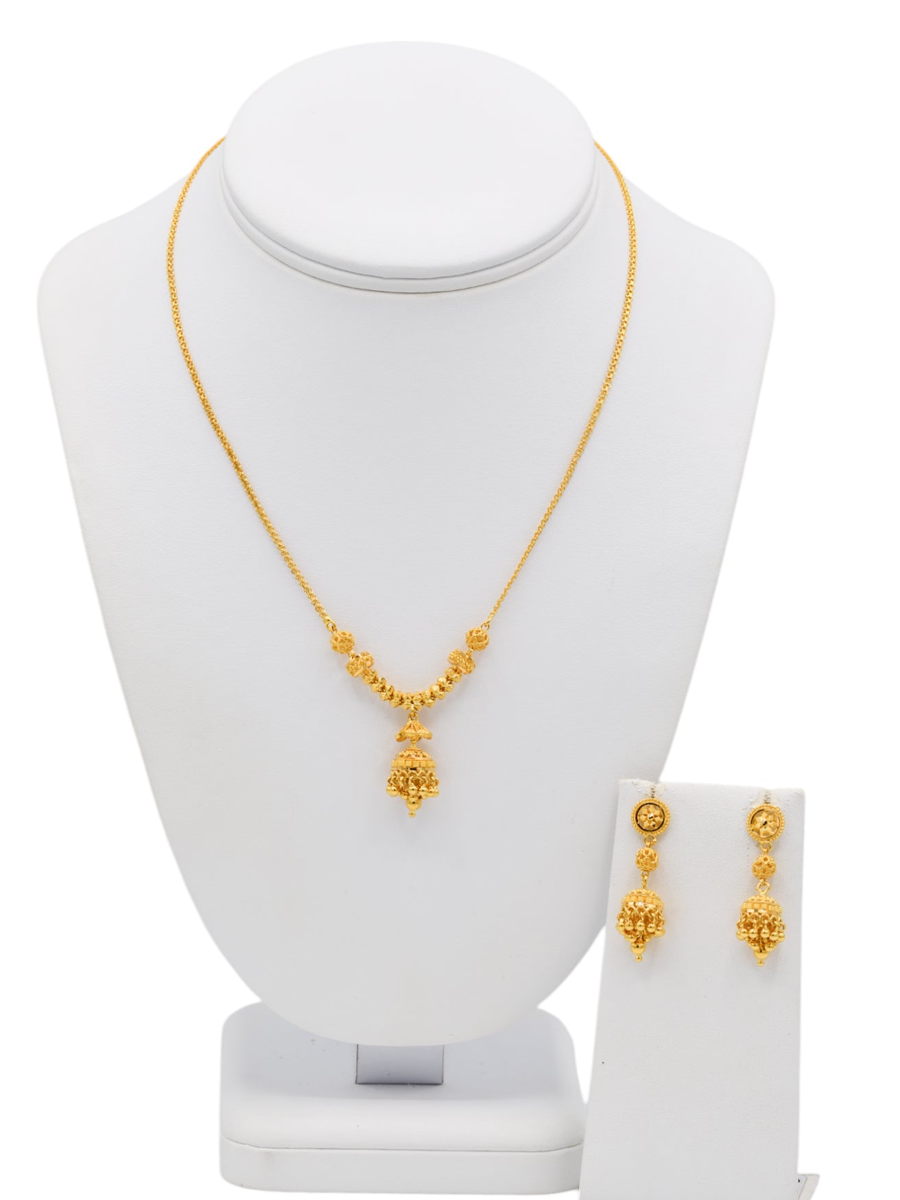 22ct Gold Jhumki Necklace Set