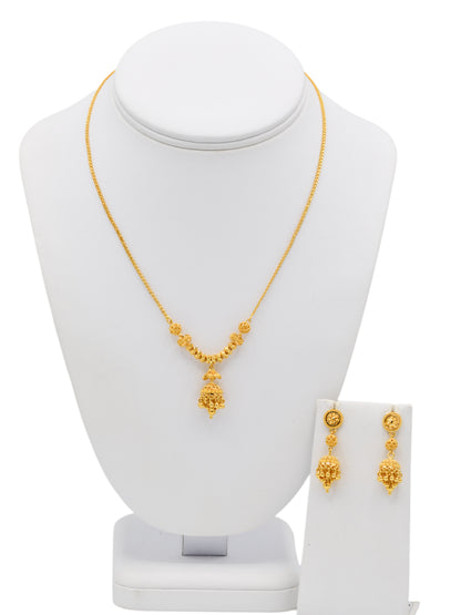 22ct Gold Jhumki Necklace Set