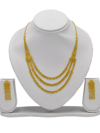 22ct Gold 3 Row Necklace Set