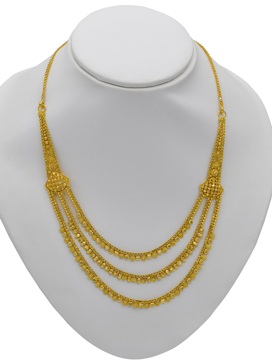 22ct Gold 3 Row Necklace Set