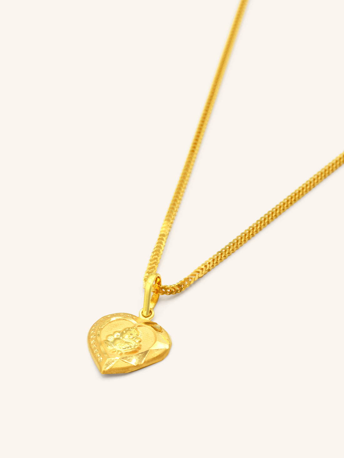 22ct Gold Ganesha Heart Pendant 0.74 GMS - Roop Darshan