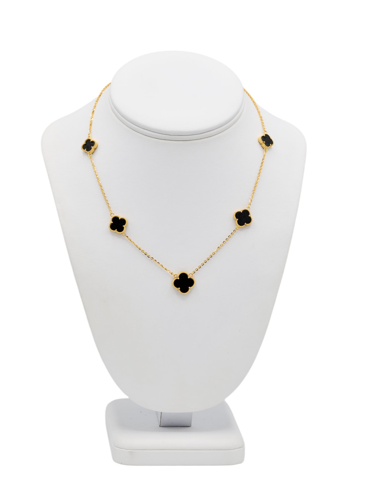 22ct Gold Black Flower Necklace Set