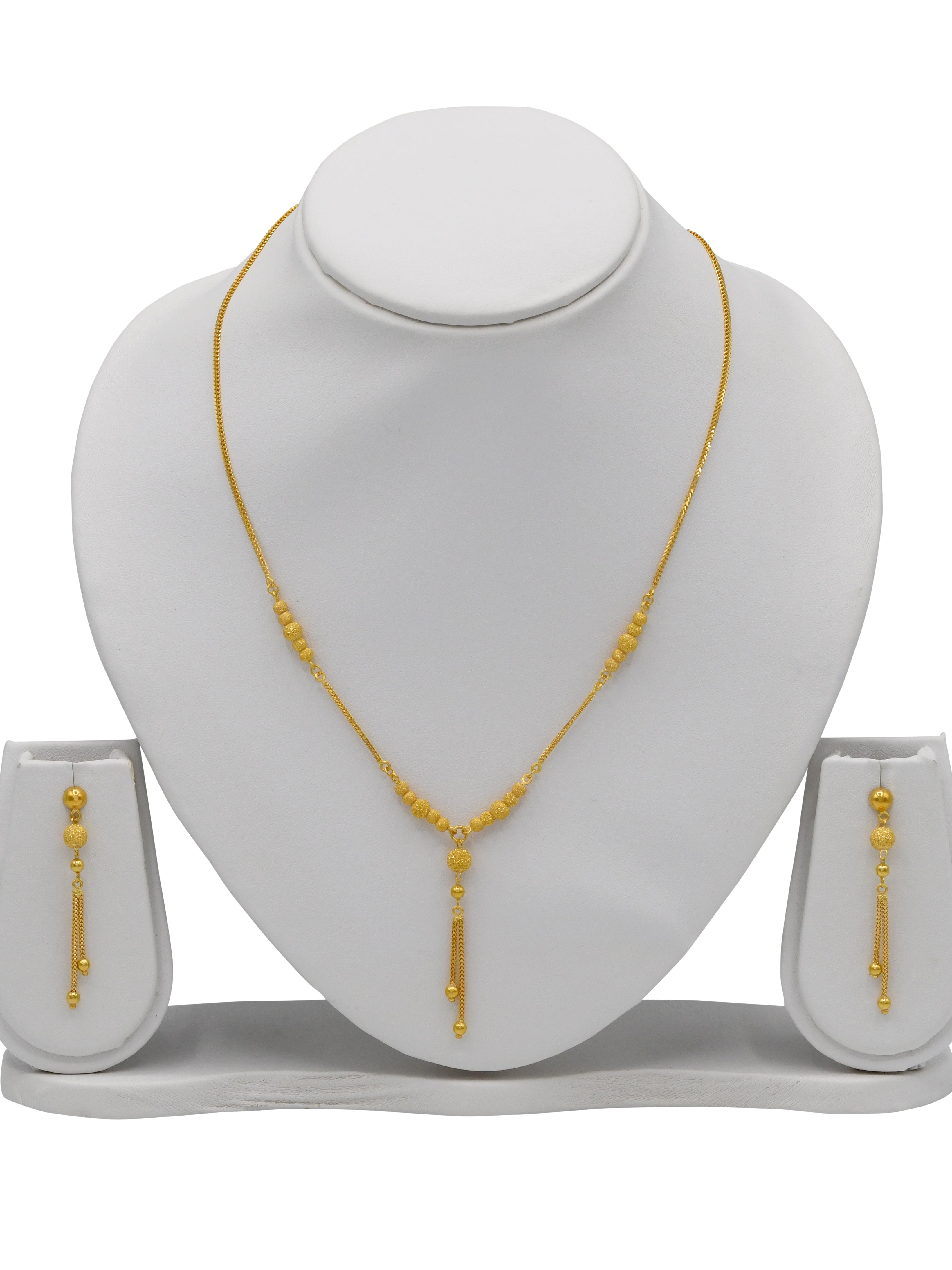 22ct Gold Ball Necklace Set