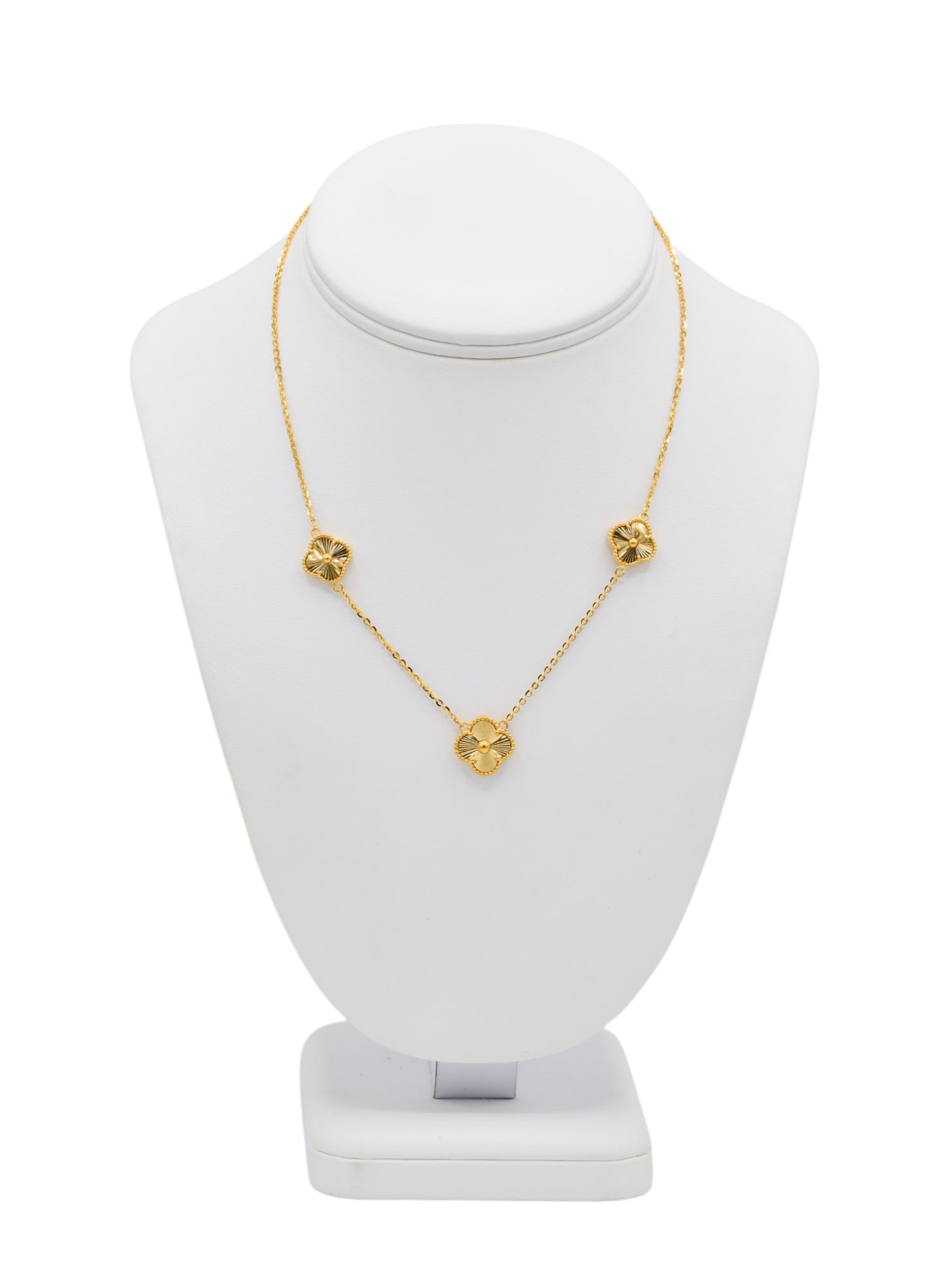 22ct Gold 3 Flower Necklace Set