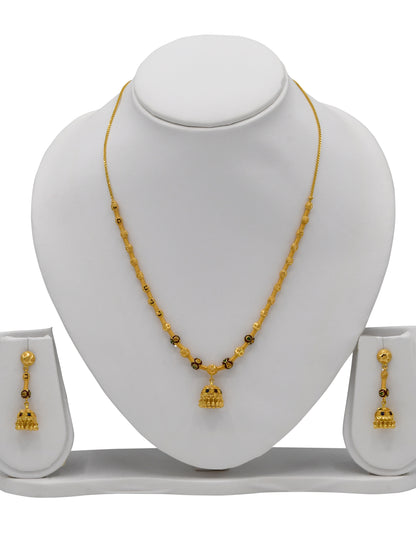 22ct Gold Minakari Jhumki Necklace Set
