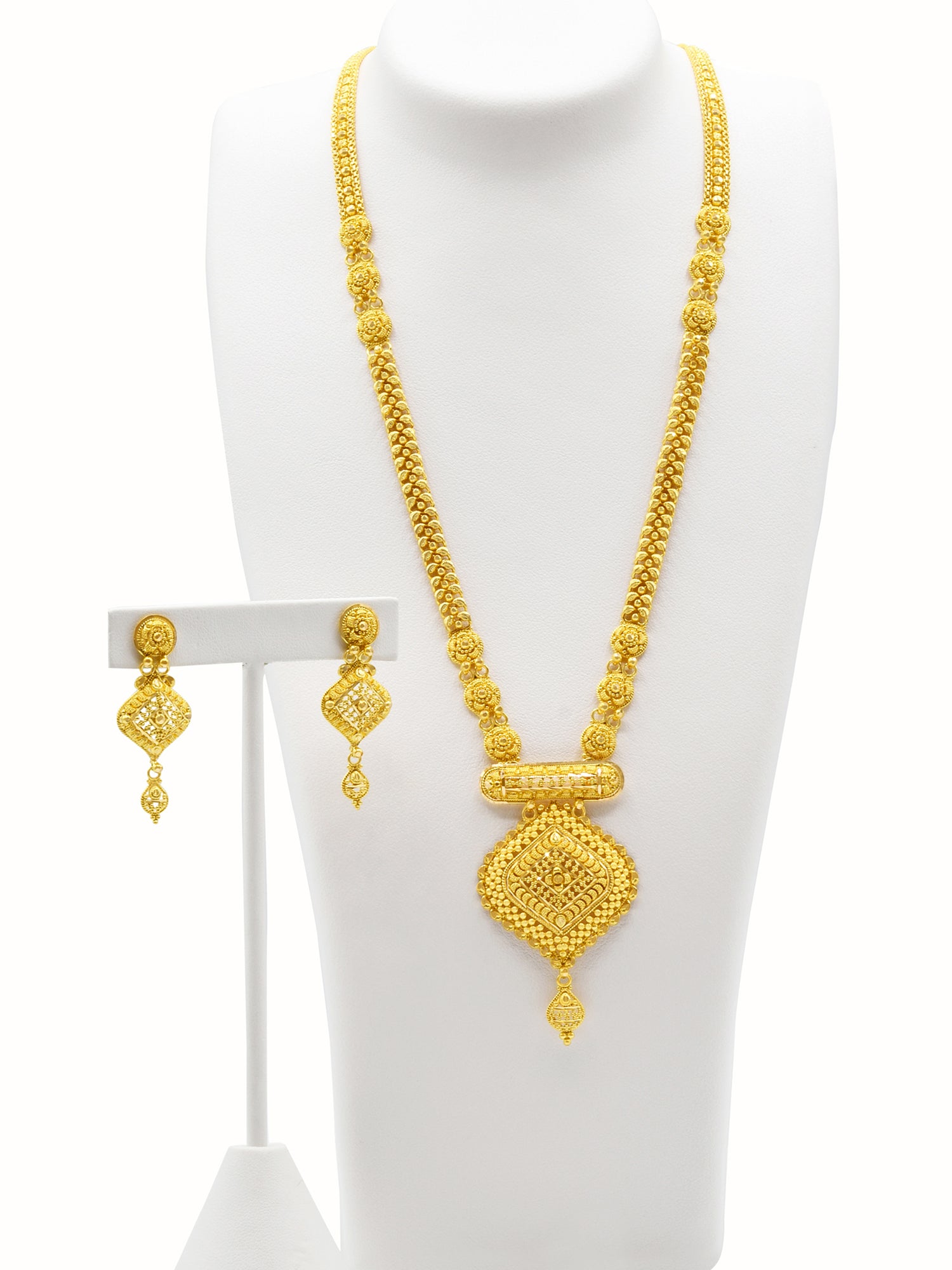 22ct Gold Necklace Set 38.85 GMS - Roop Darshan