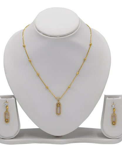 22ct Gold CZ Necklace Set