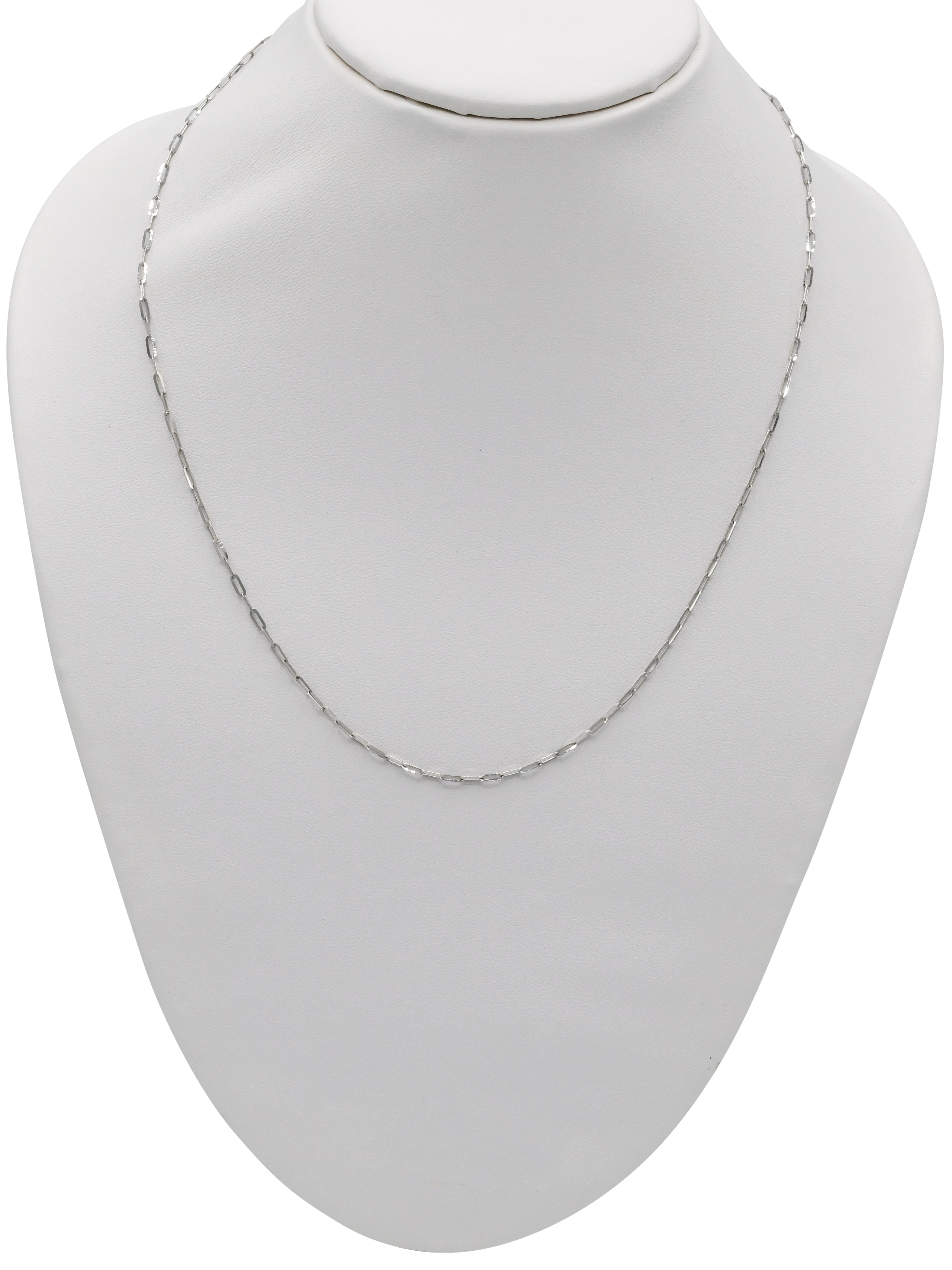18ct White Gold Paper Clip Chain – Roop Darshan