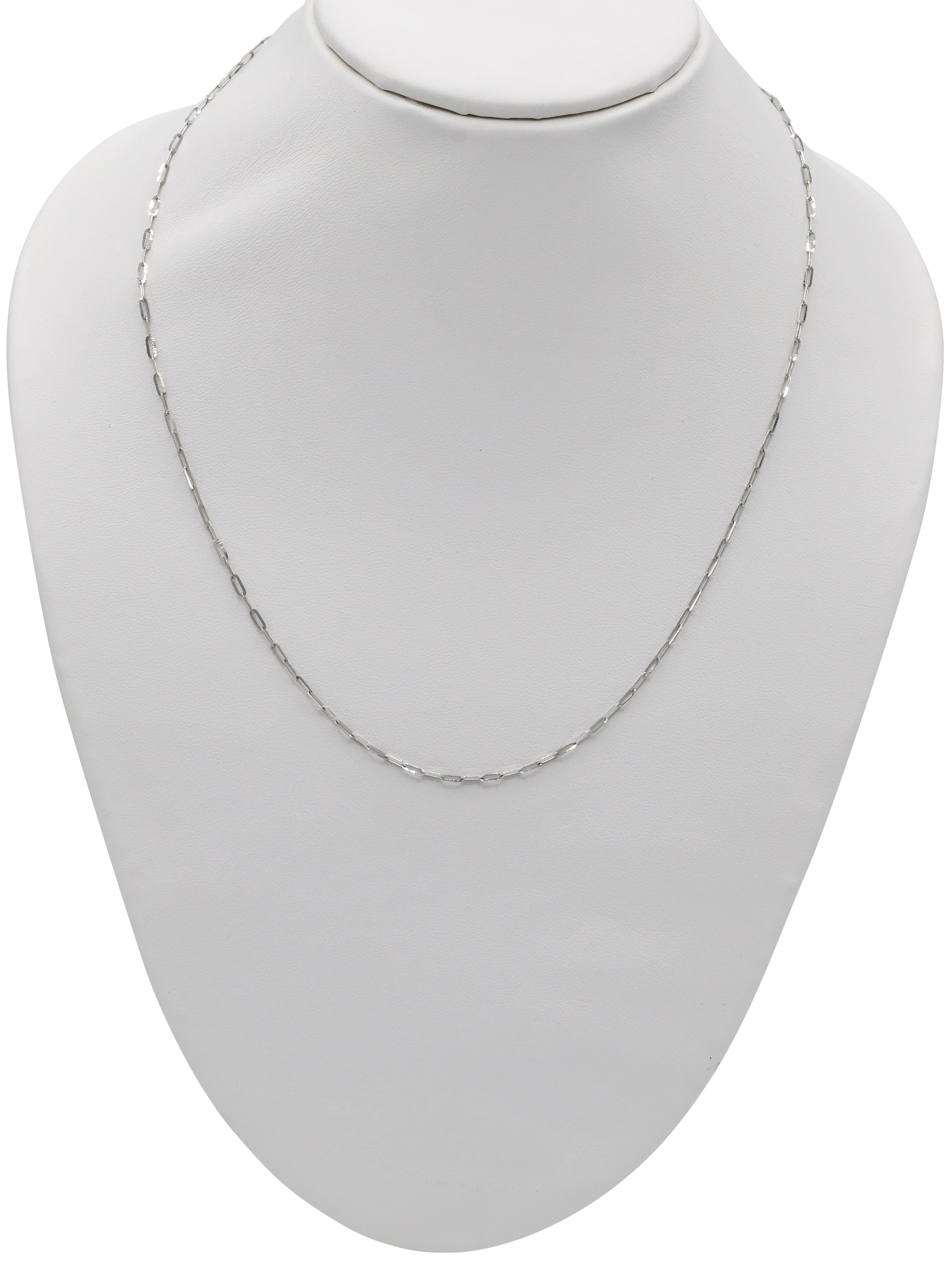 18ct White Gold Paper Clip Chain - Roop Darshan