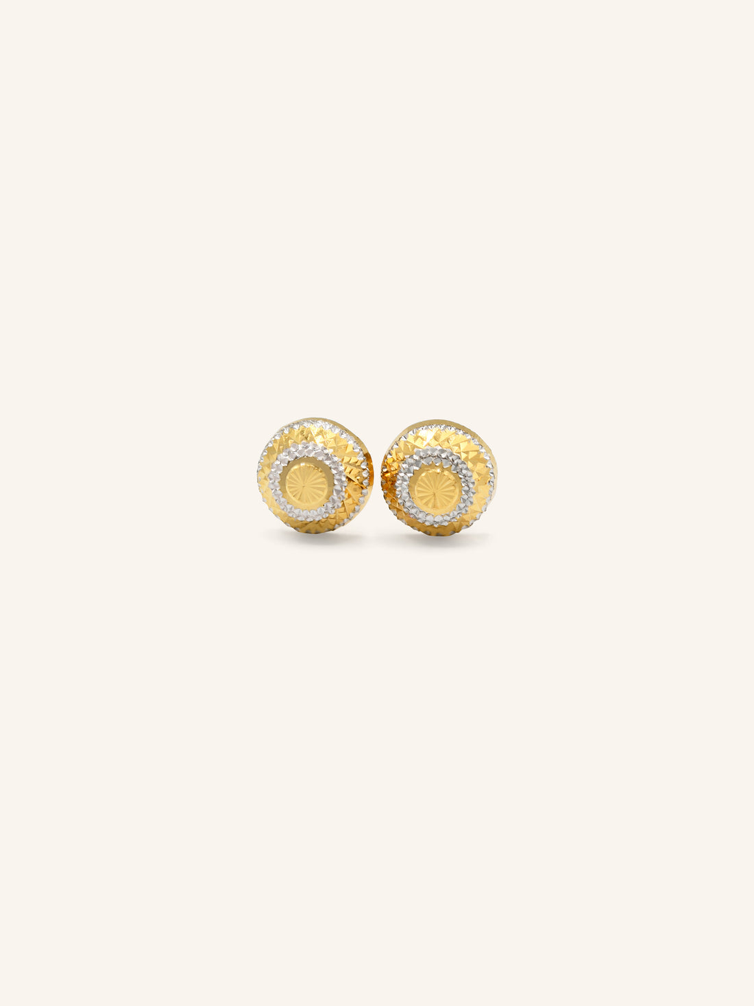 22ct Gold Two Tone Stud Earring 2.30 GMS - Roop Darshan