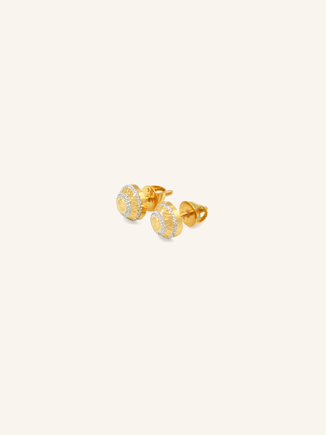 22ct Gold Two Tone Stud Earring 2.30 GMS - Roop Darshan