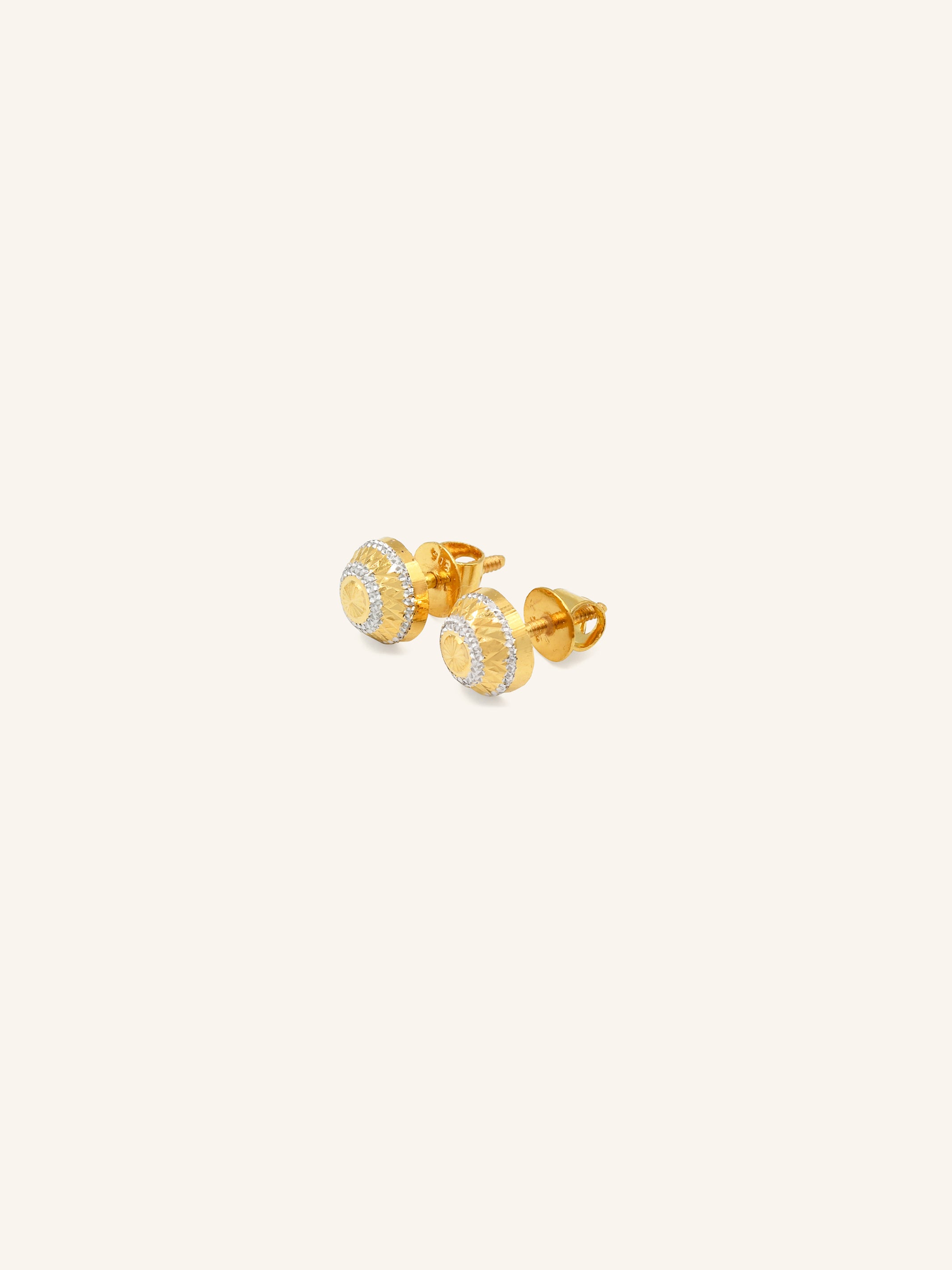 22ct Gold Two Tone Stud Earring 2.30 GMS - Roop Darshan