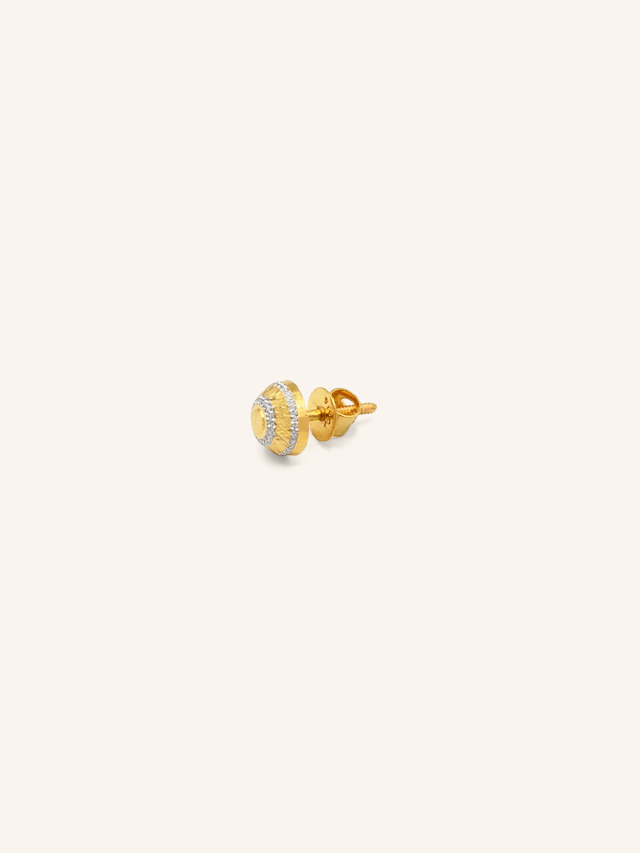 22ct Gold Two Tone Stud Earring 2.30 GMS - Roop Darshan