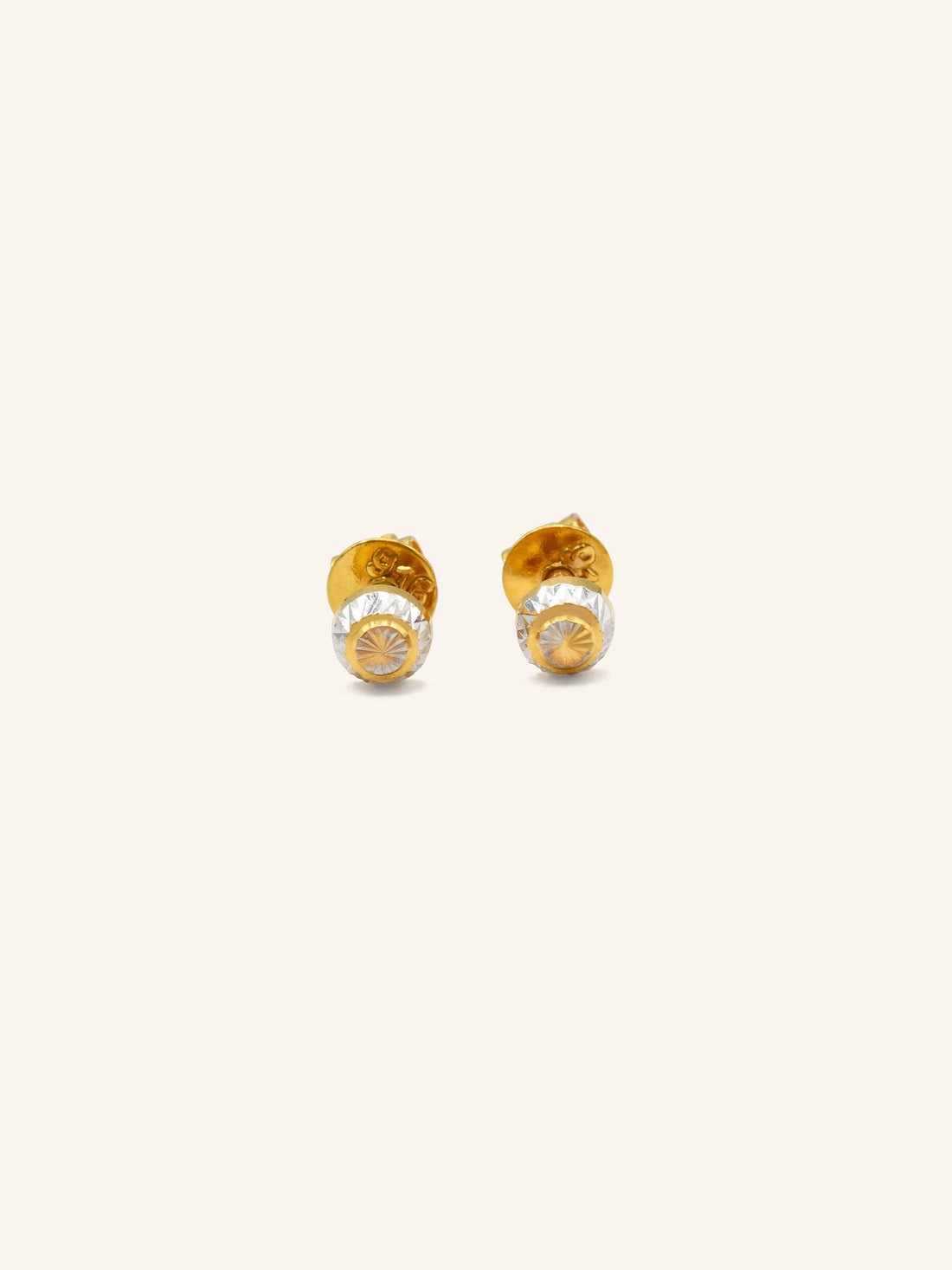 22ct Gold Two Tone Stud Earring 1.19 GMS - Roop Darshan