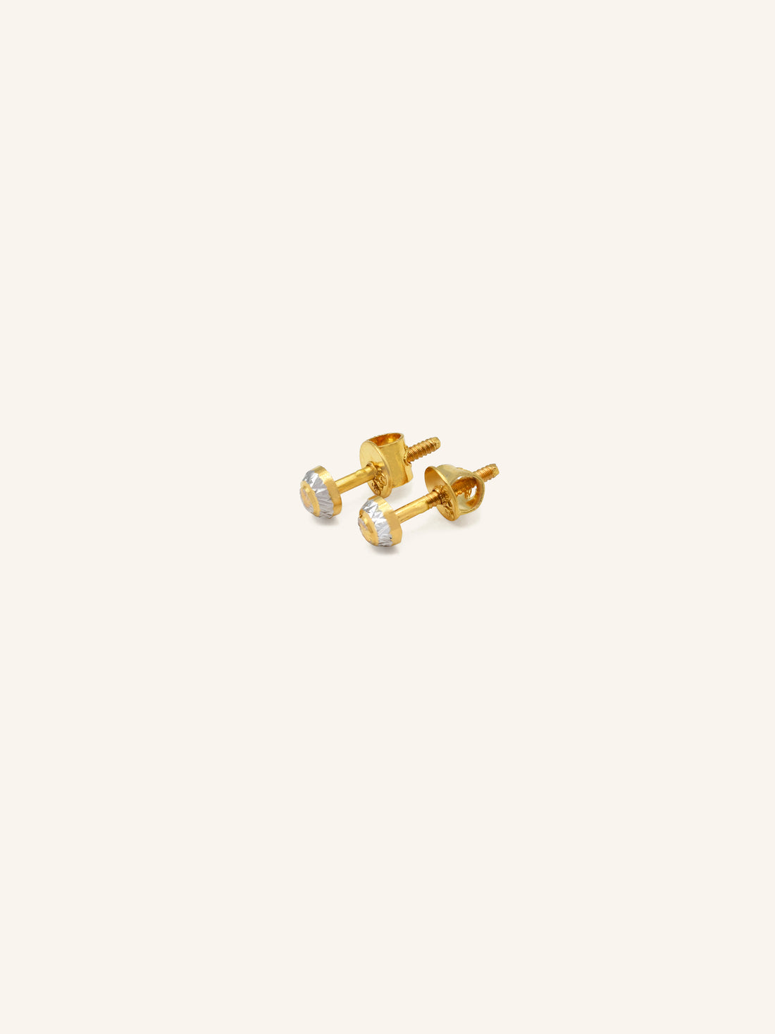 22ct Gold Two Tone Stud Earring 1.19 GMS - Roop Darshan